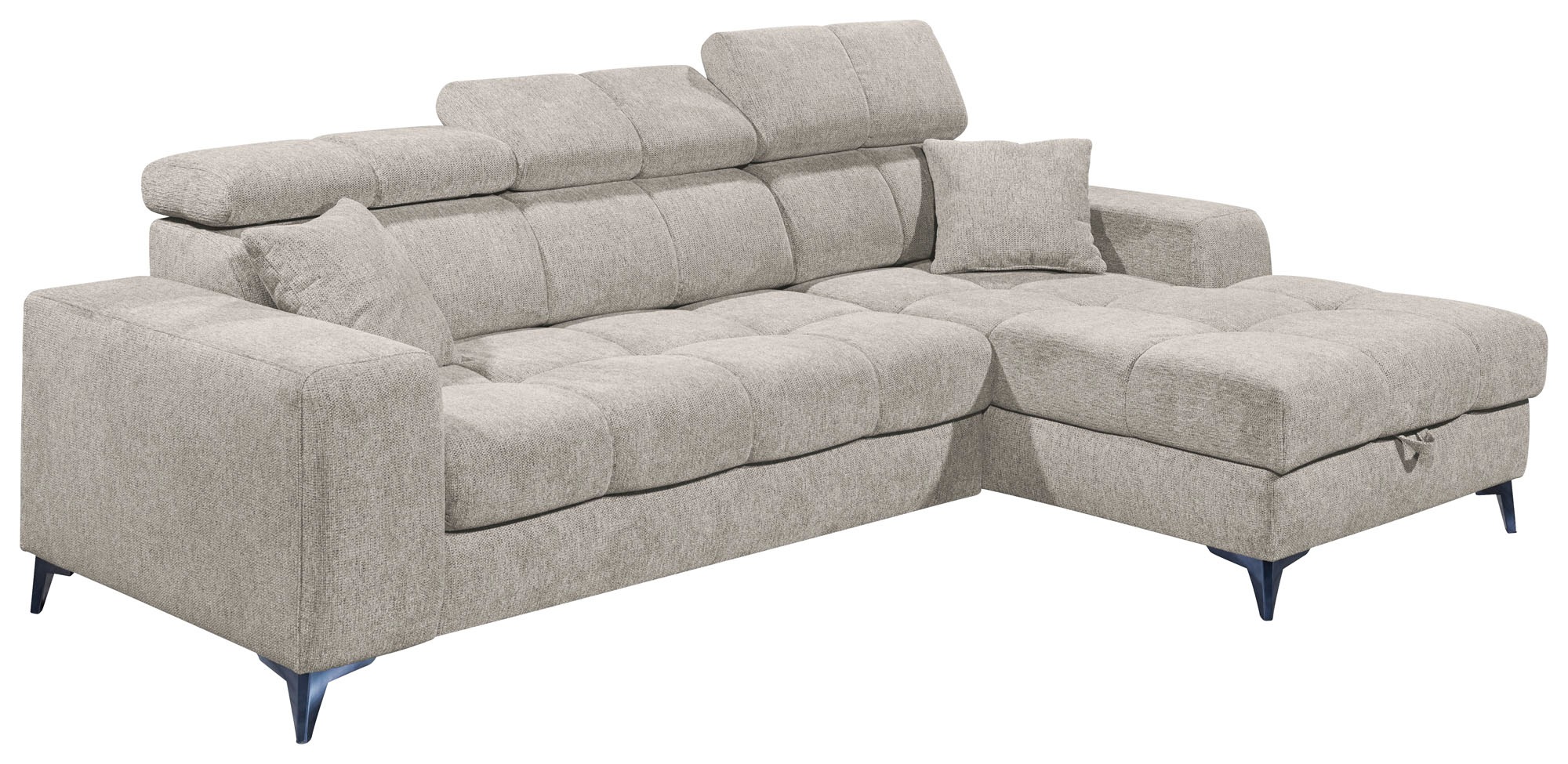 ED EXCITING DESIGN Ecksofa »Sydney L-Form«, mit Bettfunktion, Bettkasten, Kopfteilverstellung & 2 Zierkissen