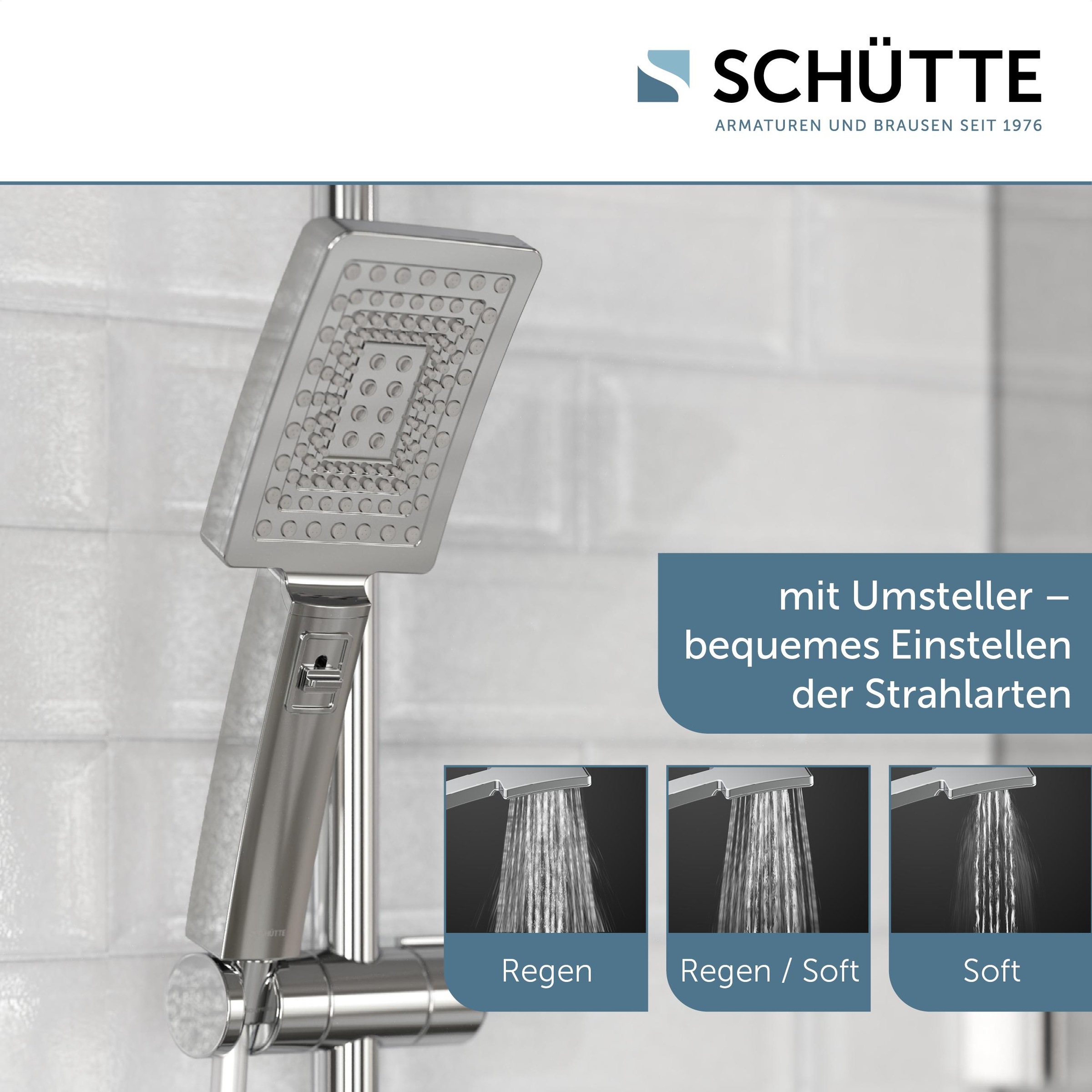 Schütte Duschbrause »TRENTO« Set,  mit Thermostatarmatur, 3-fach verstellbar, Antikalk-Noppen