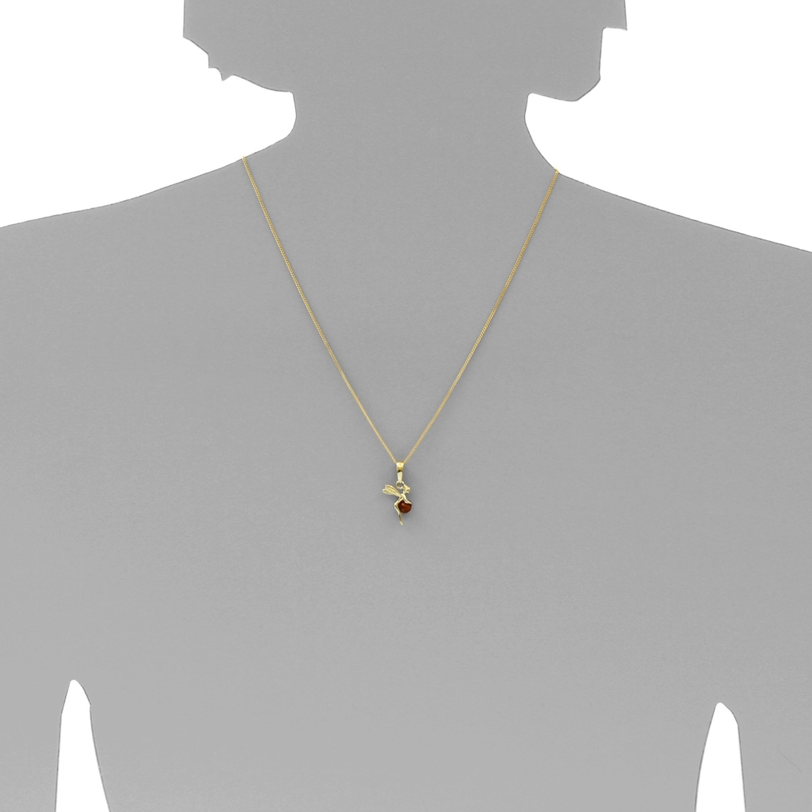 OSTSEE-SCHMUCK Kettenanhänger »- Elfe - Silber 925/000, vergoldet - Bernstein«
