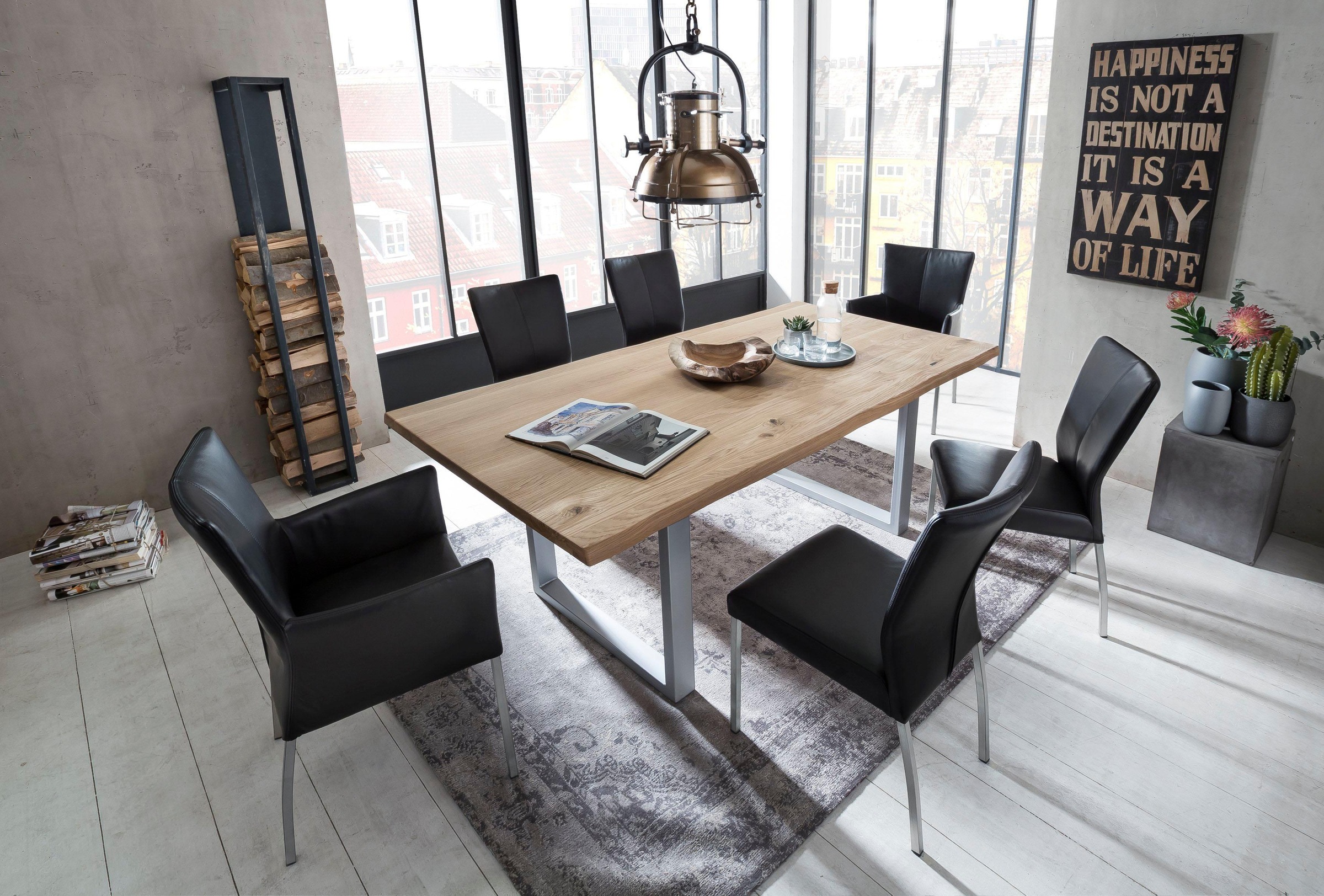 SIT Esstisch »Tops&Tables«, mit Tischplatte aus Wildeiche, mit Baumkante wie gewachsen, Vintage