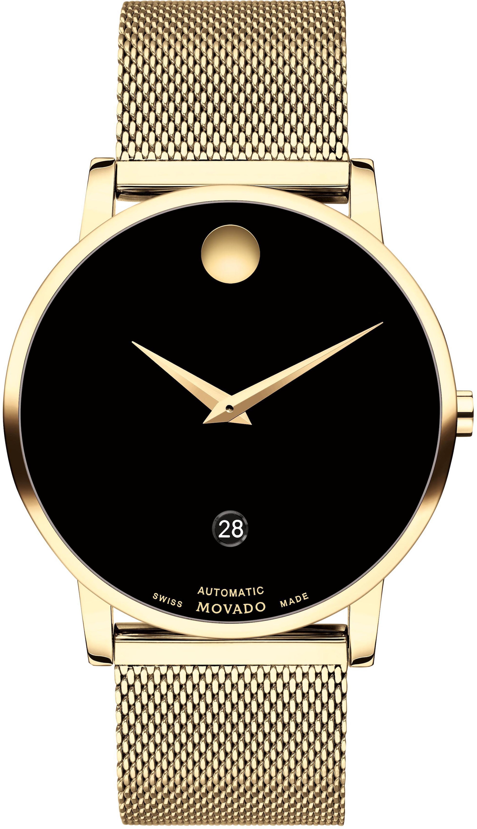 MOVADO Automatikuhr »MUSEUM, 0607632«, Armbanduhr, Herrenuhr, mechanische Uhr, Swiss Made, Datum