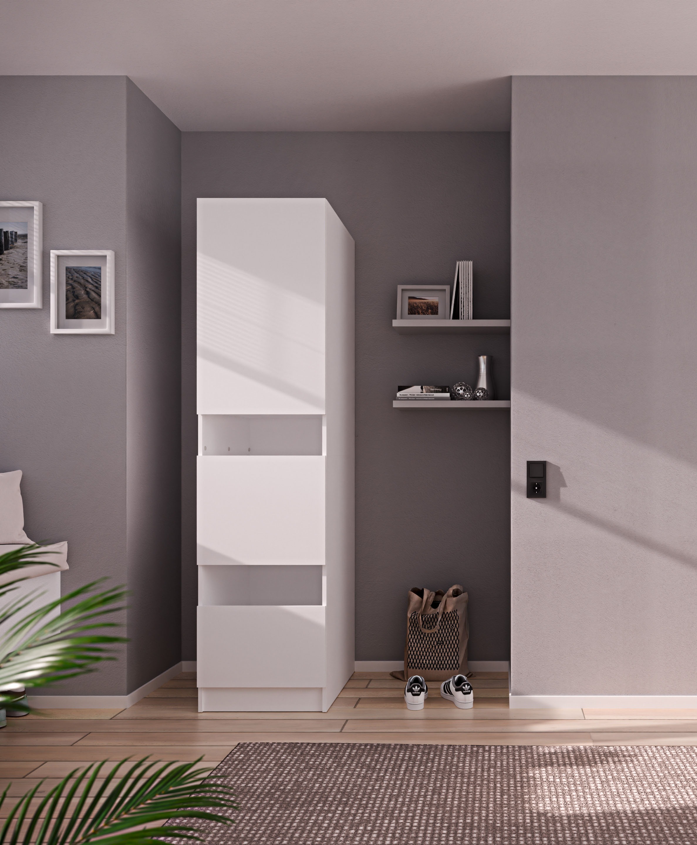 BASIC by Balculina Wäscheschrank »Washhome B/T/H 50x200x68 cm« 1 Stk. tlg. Breite 50cm, höhenverstellbare Metallfüße