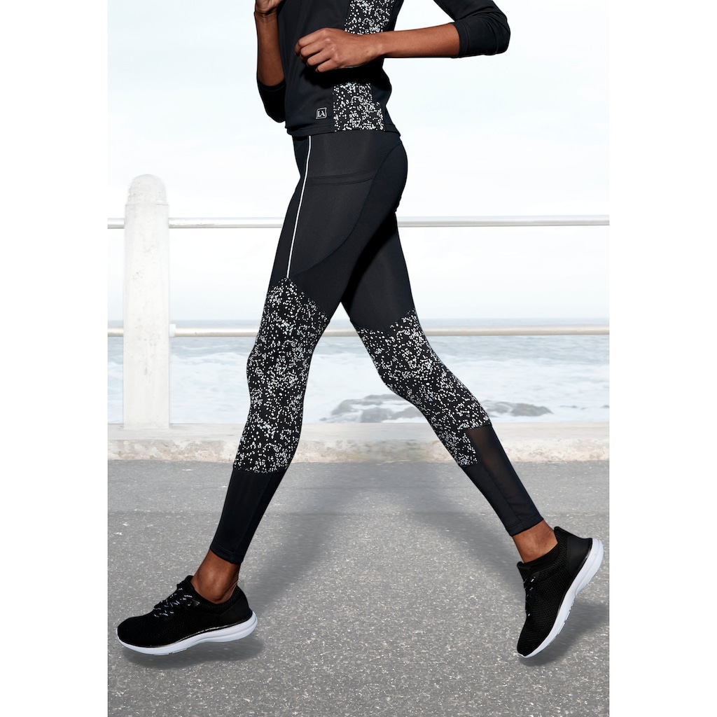 LASCANA ACTIVE Funktionsleggings, mit reflektierenden Print