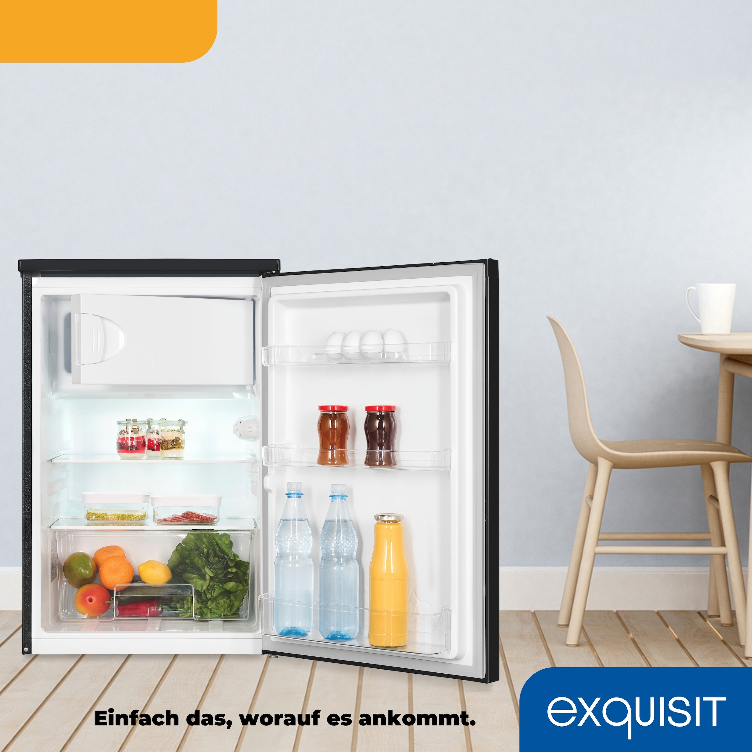 exquisit Kühlschrank KS15-4-051C inoxlook-az »KS15-4-051C inoxlook-az« 84,5 cm hoch 54,9 cm breit