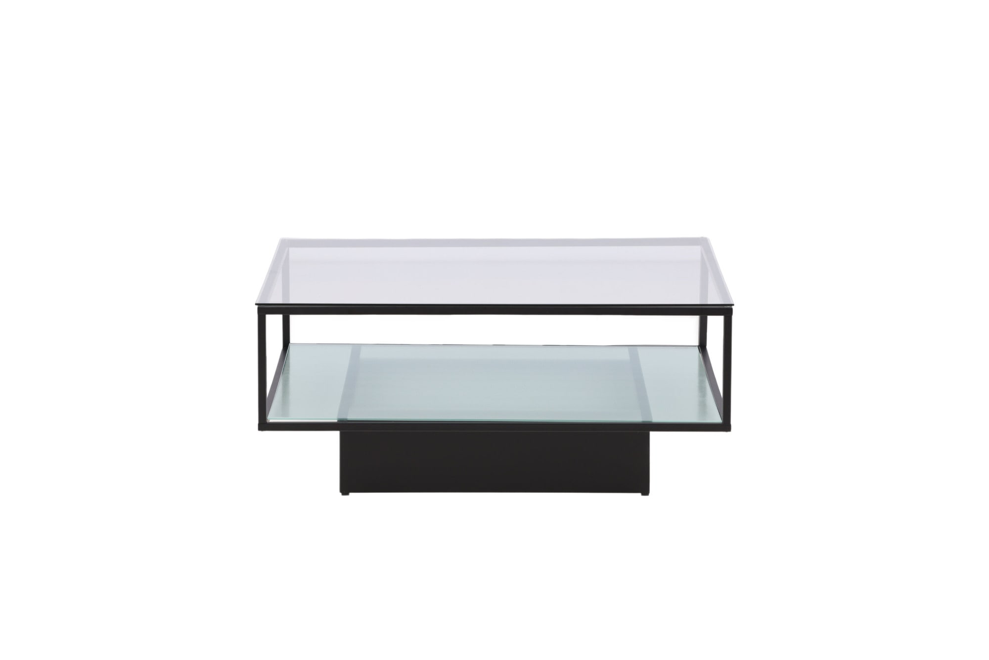 Venture Home Couchtisch »Maglehem, quadratischer Couchtisch mit Glasplatte, Schwarz, 90 × 90 cm« Sofatisch, Glas, Stahl, quadratisch, modern, urban
