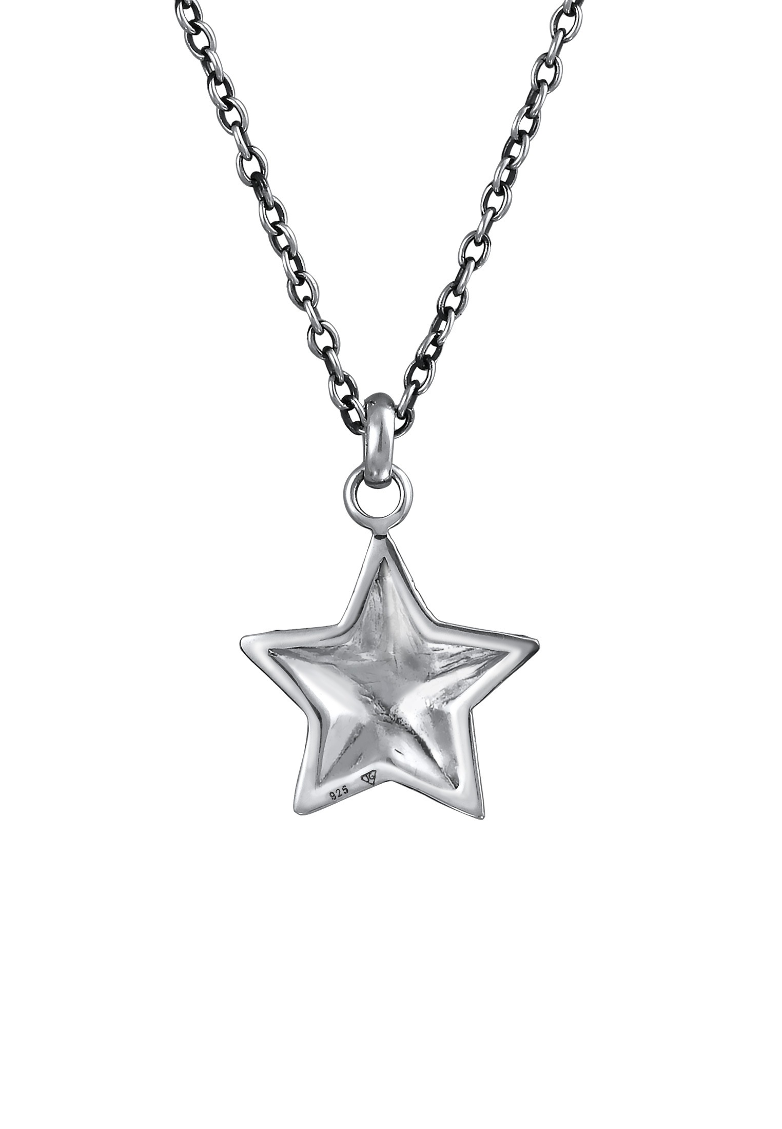 Kuzzoi Kette mit Anhänger »Halskette Stern Strukturiert Anhänger 925 Silber Oxidiert«