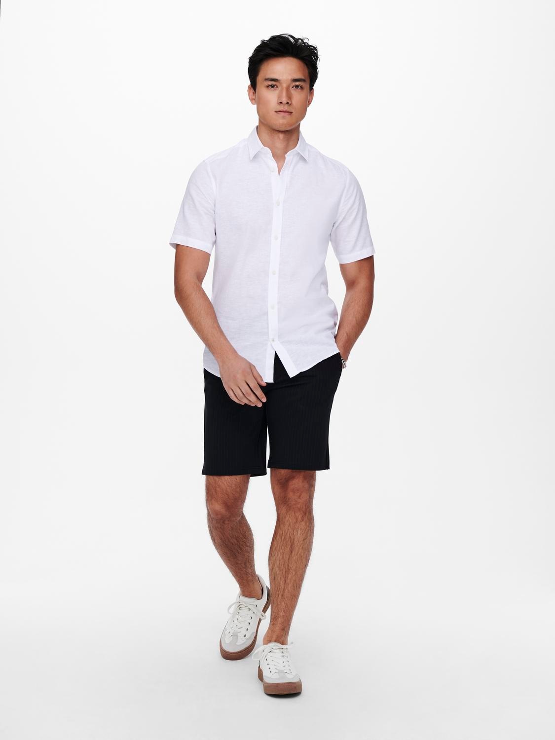 ONLY & SONS Kurzarmhemd »ONSCAIDEN SS SOLID LINEN SHIRT NOOS«