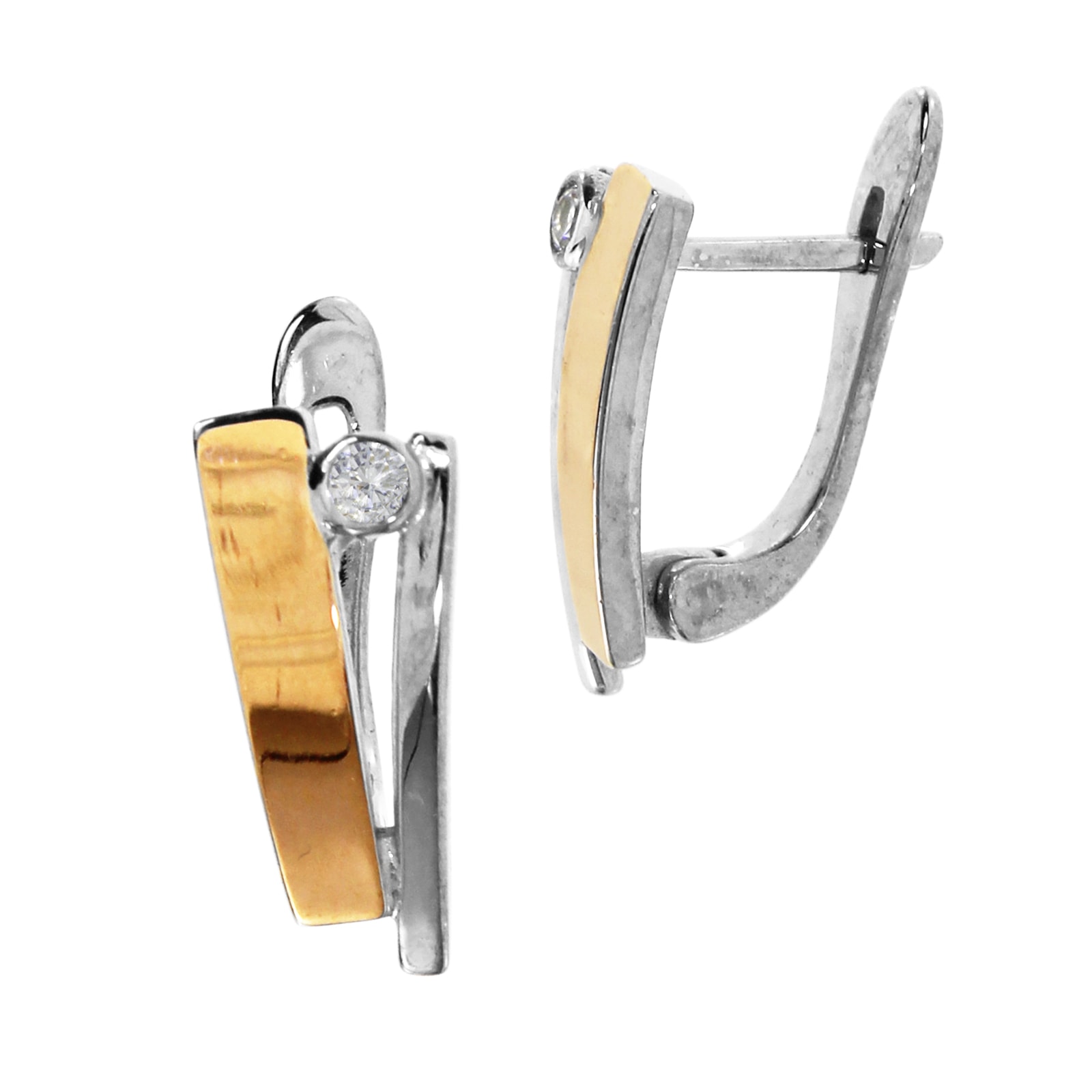 OSTSEE-SCHMUCK Paar Ohrclips »- Sunny Exklusiv - Silber 925/000 & Gold 585/000 - Zirkonia«