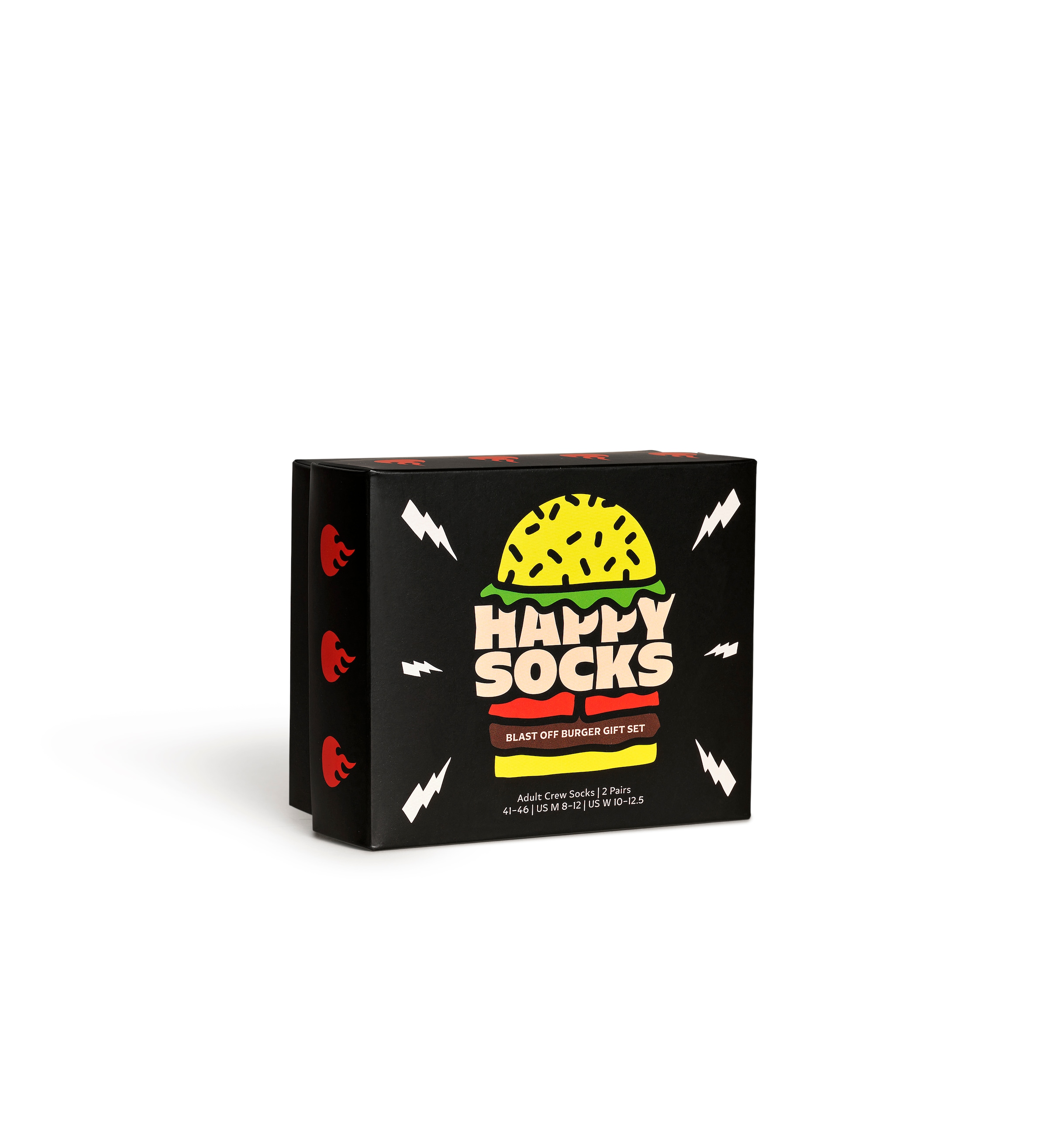 Happy Socks Langsocken, (Box, 2er-Pack), mit coolem Burger-Motiv