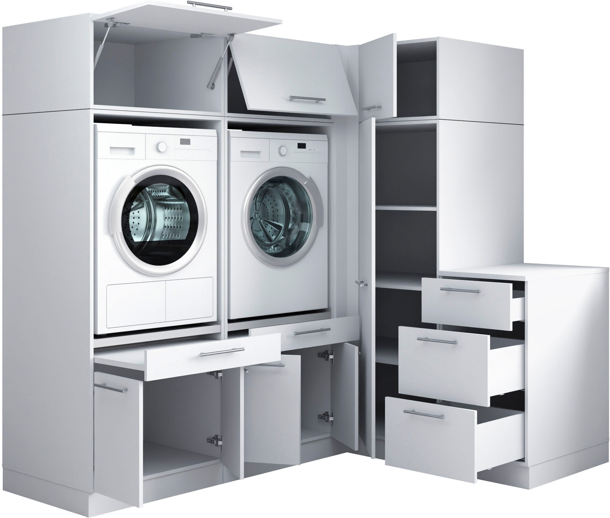 Laundreezy Mehrzweckschrank-Set »Laundreezy, 7-tlg. Mehrzweckschrank-Set B/H/T 203/200/68 cm« 6 Stk. tlg.