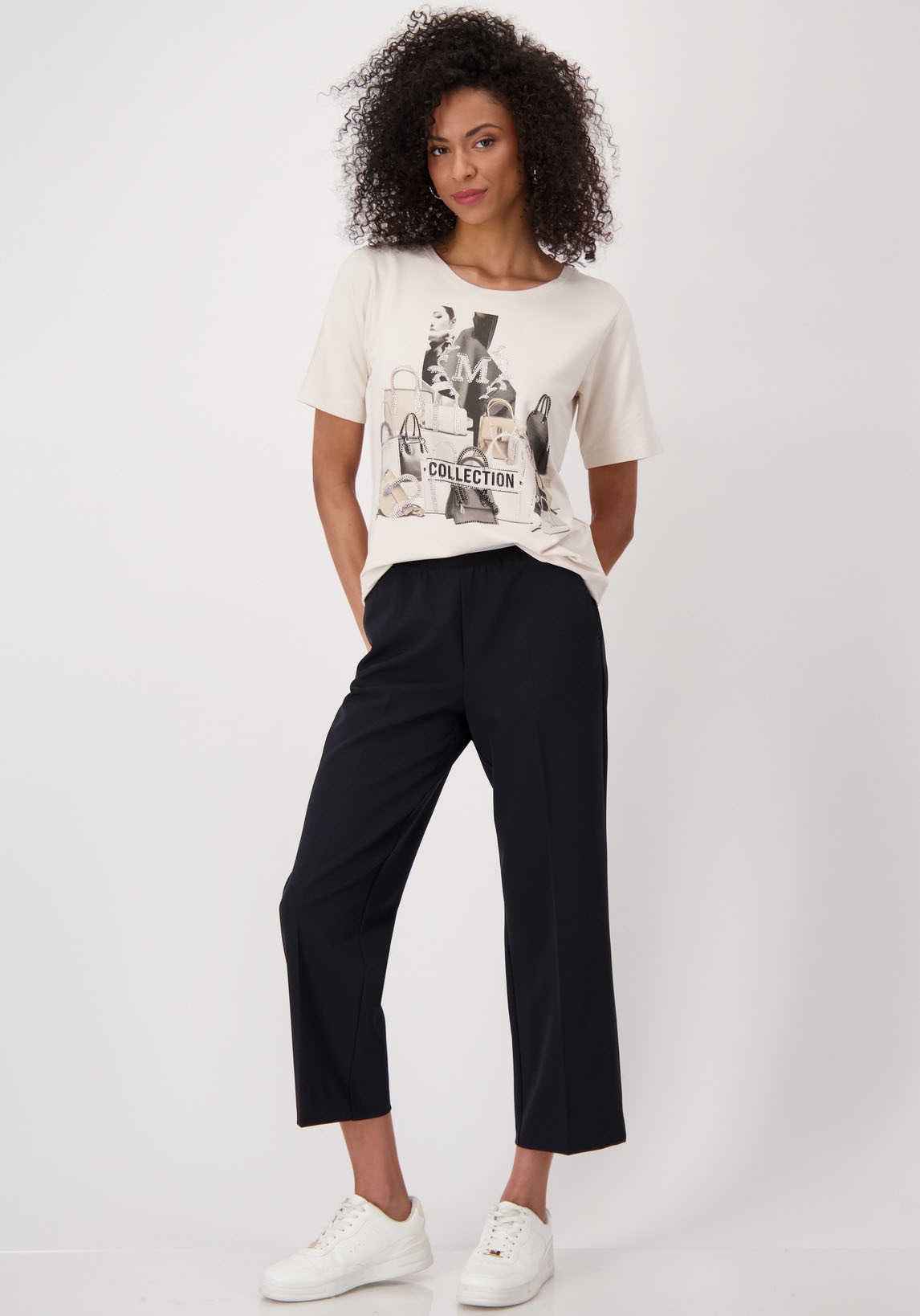 Monari T-Shirt »Shirt Taschen«, Mit Rundhalsausschnitt