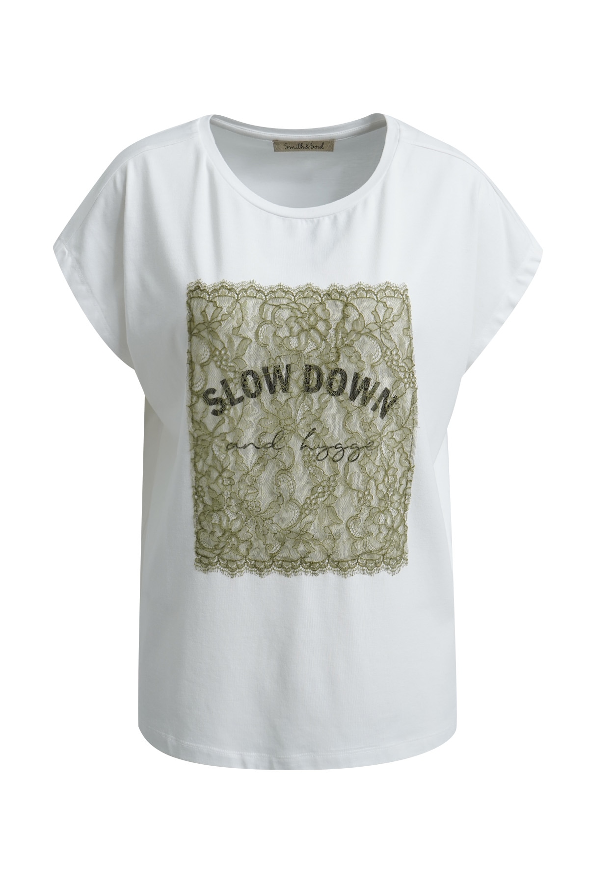 Smith & Soul T-Shirt mit Spitzenbesatz, oversize