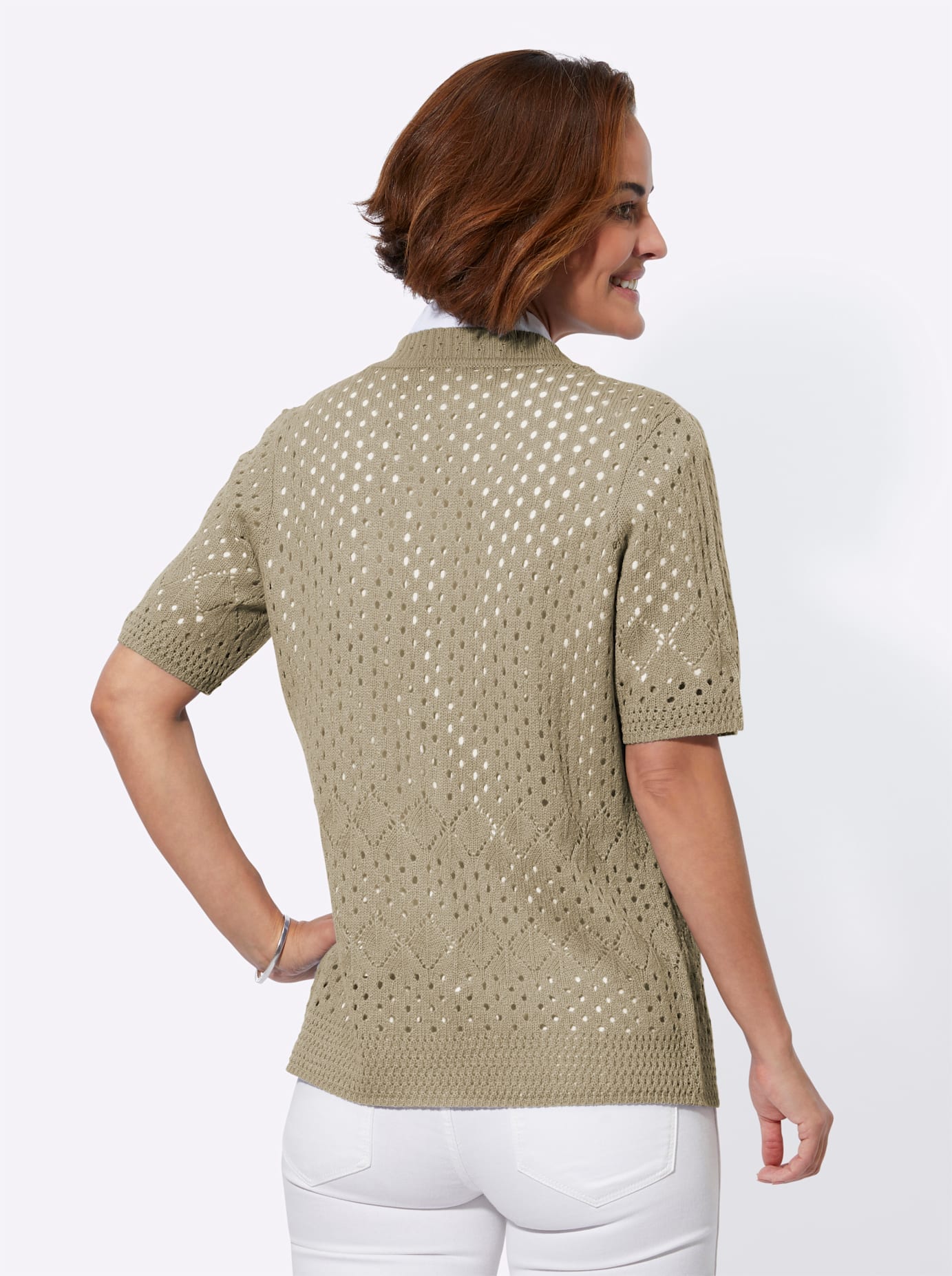 Classic Basics Ajourstrickjacke