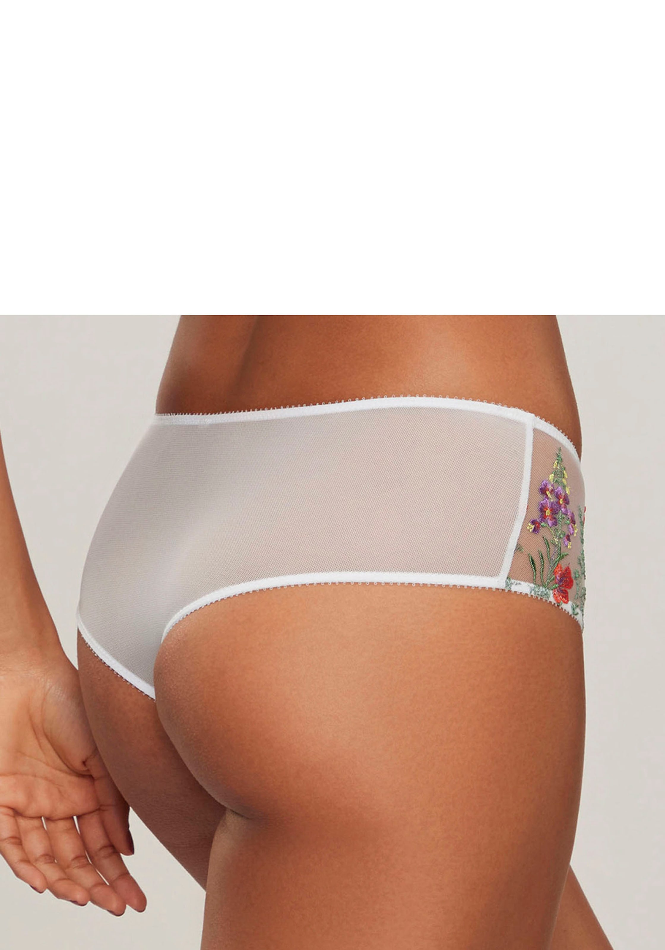 LASCANA Stringpanty »Maria« mit bunten Blumen aus Stickereispitze