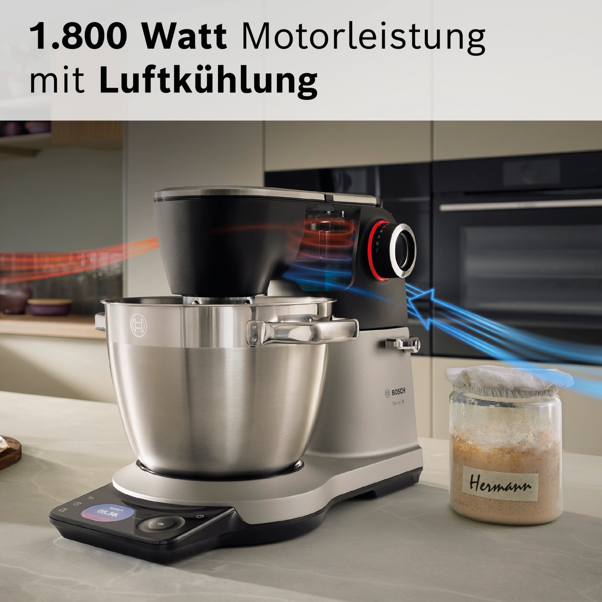 BOSCH Küchenmaschine »MUMS8ZS18« 7 Automatikprogramme, Timer, Vollmetallgehäuse, Edelstahl-Rührer