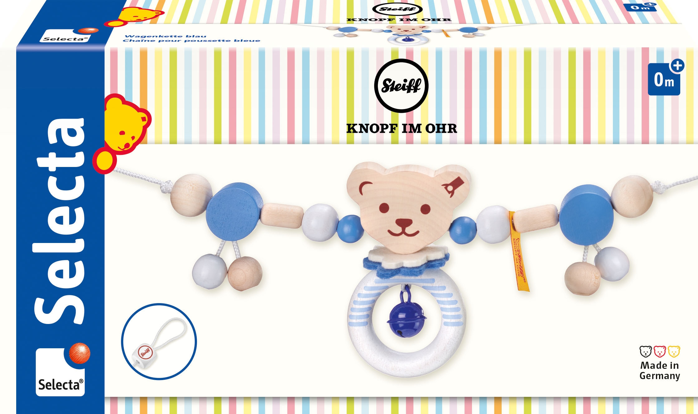 Selecta Kinderwagenkette »Steiff by Selecta®, blau«, Made in Germany