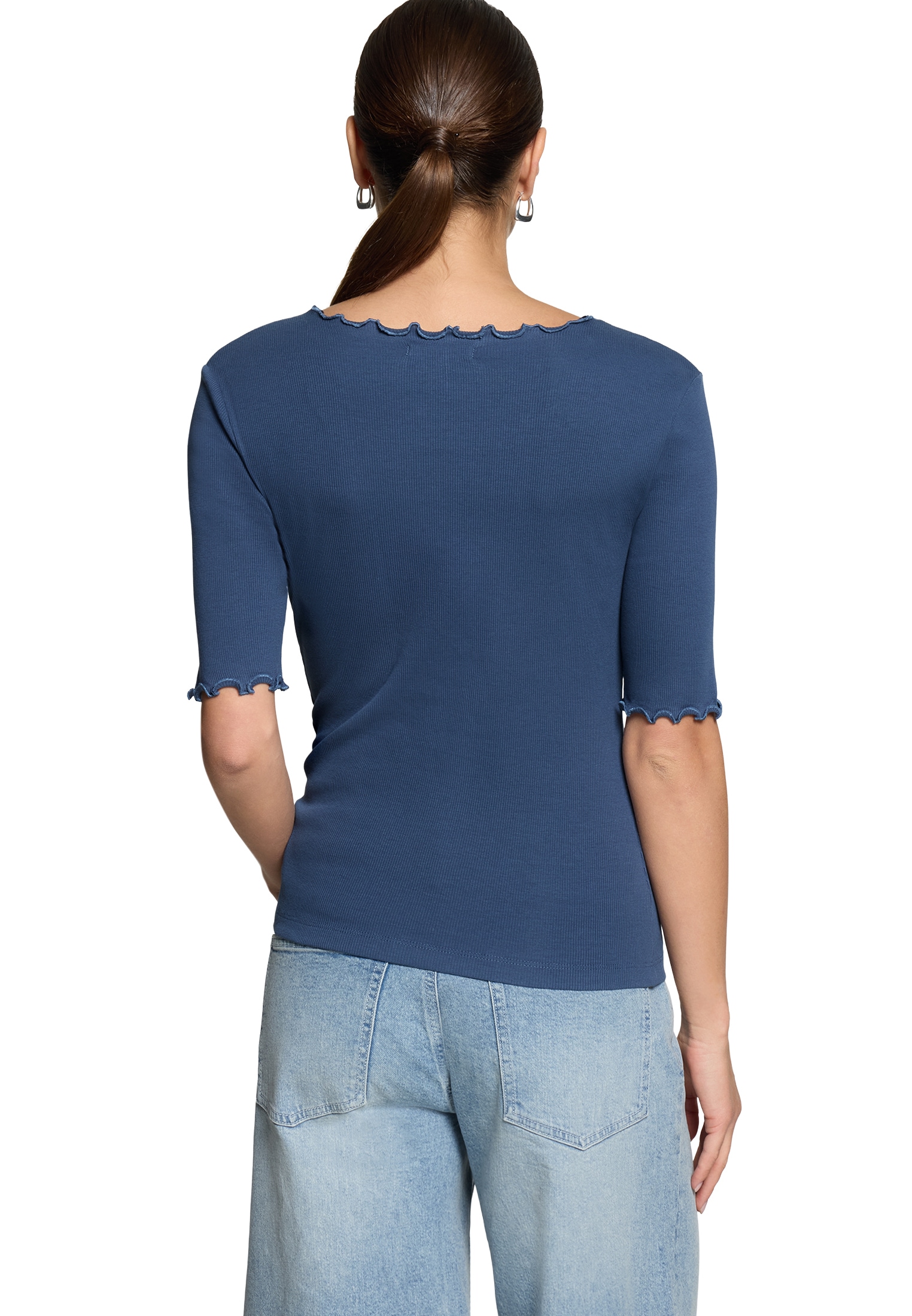 Zero T-Shirt »Halbarm-Shirt mit Raffung«