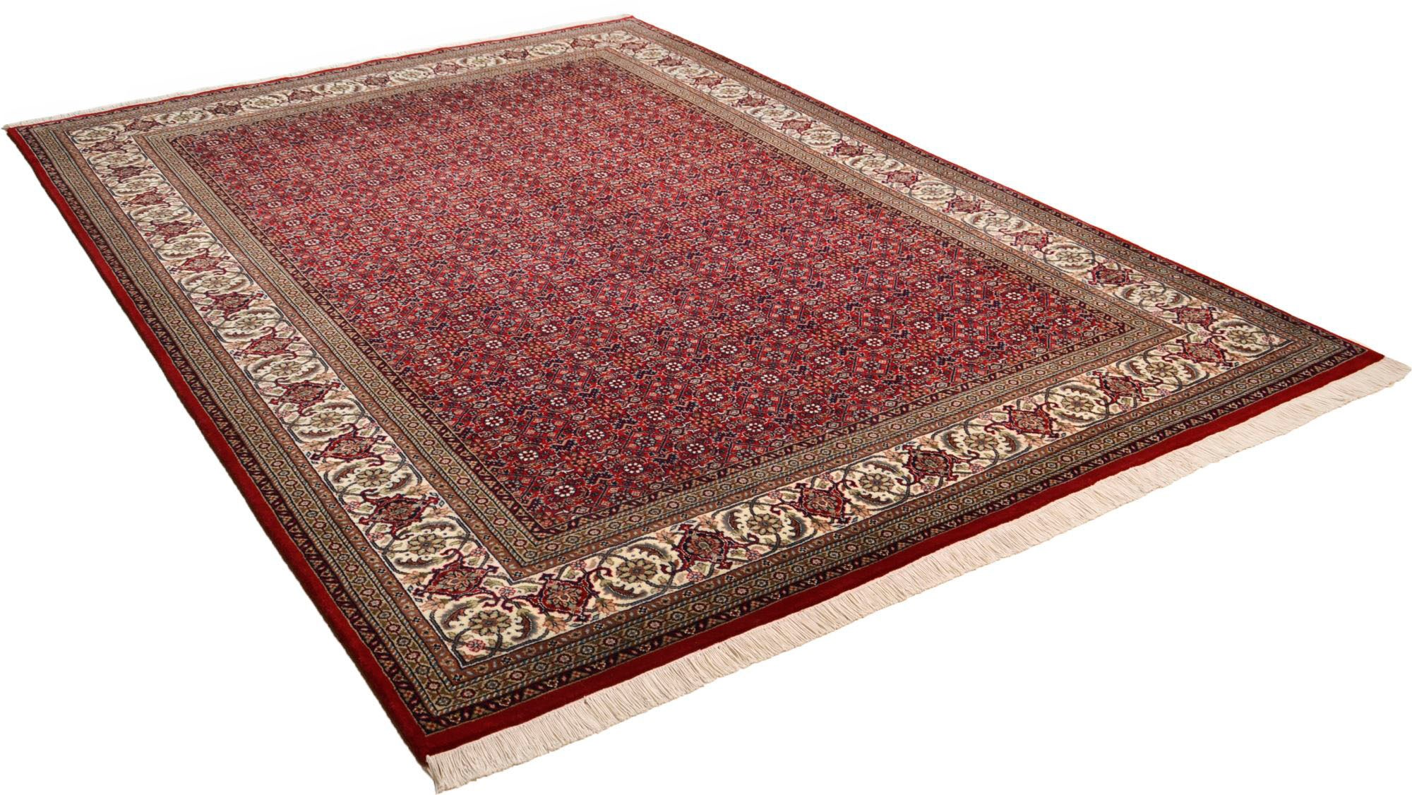 THEKO Orientteppich »Sirsa Seta Bidjar«, rechteckig, 12 mm Höhe, Flor aus 20% Seide, handgeknüpft, mit Fransen, Wohnzimmer
