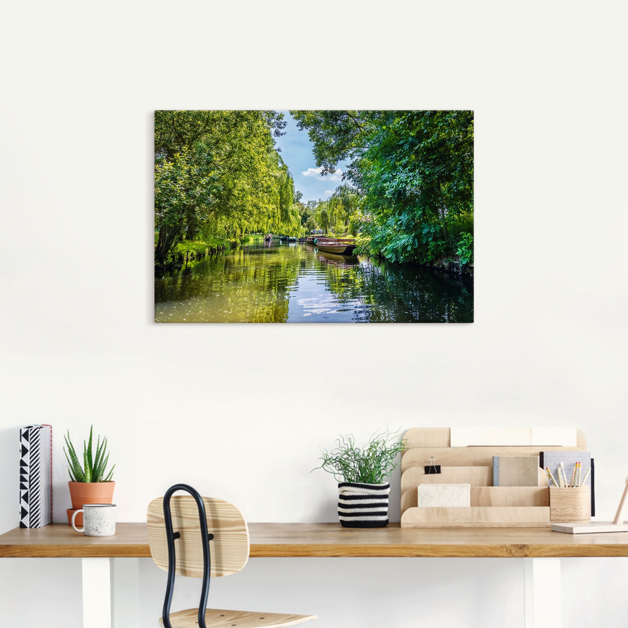 Artland Wandbild »Kahnfahrt durch die Fließe im Spreewald«, Gewässer, (1 St.), als Leinwandbild in verschied. Größen
