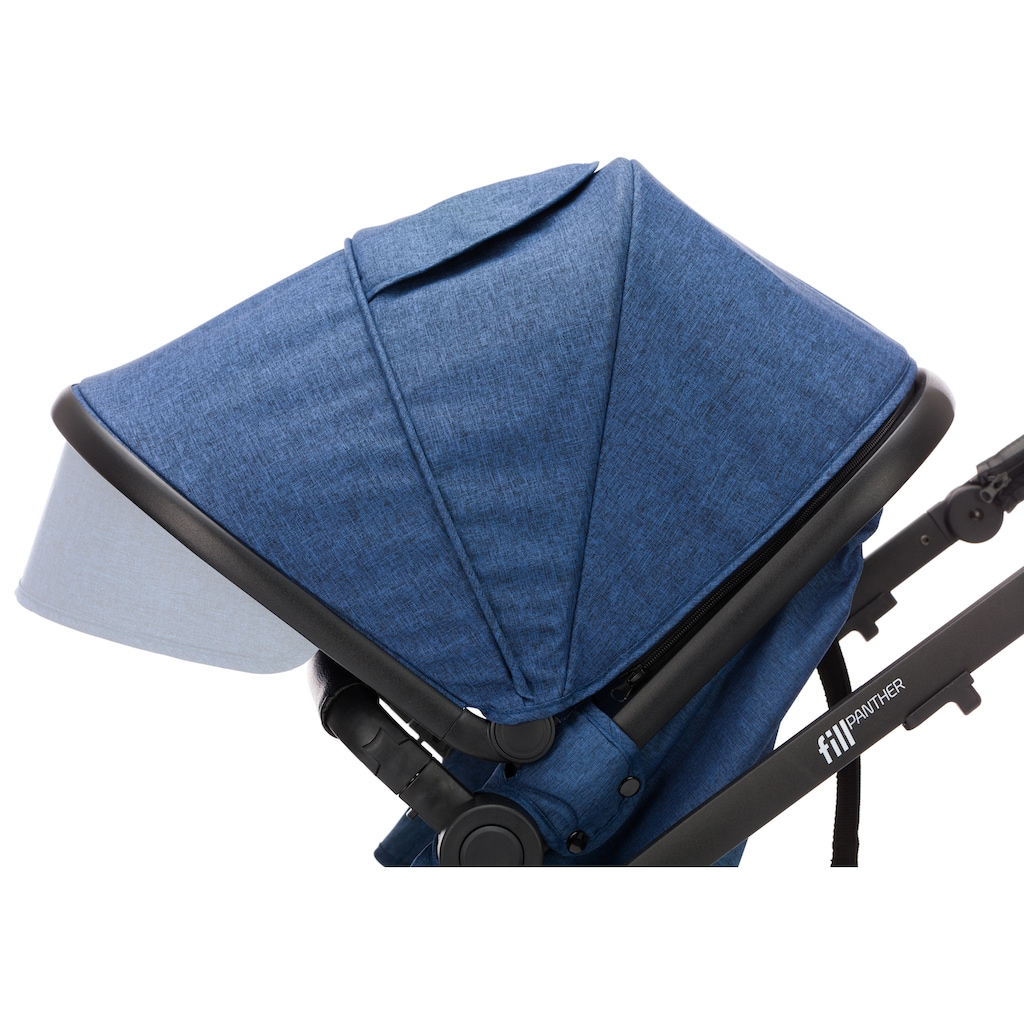 Fillikid Kombi-Kinderwagen »Panther, blau/melange«, 22 kg