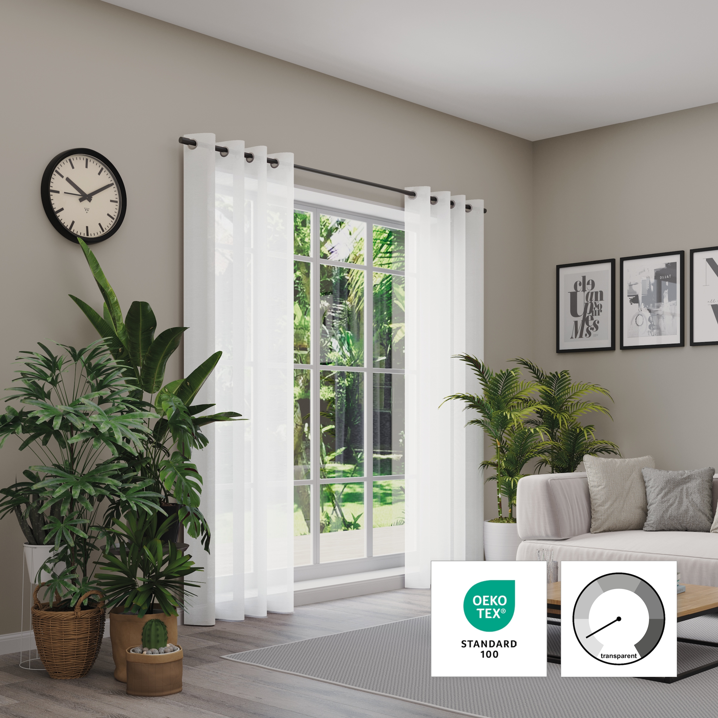 Neutex for you! Vorhang »Kiss« Ösen 1 Stk. tlg. Ösenschal mit Metallösen, Breite 142 cm, nach Maß