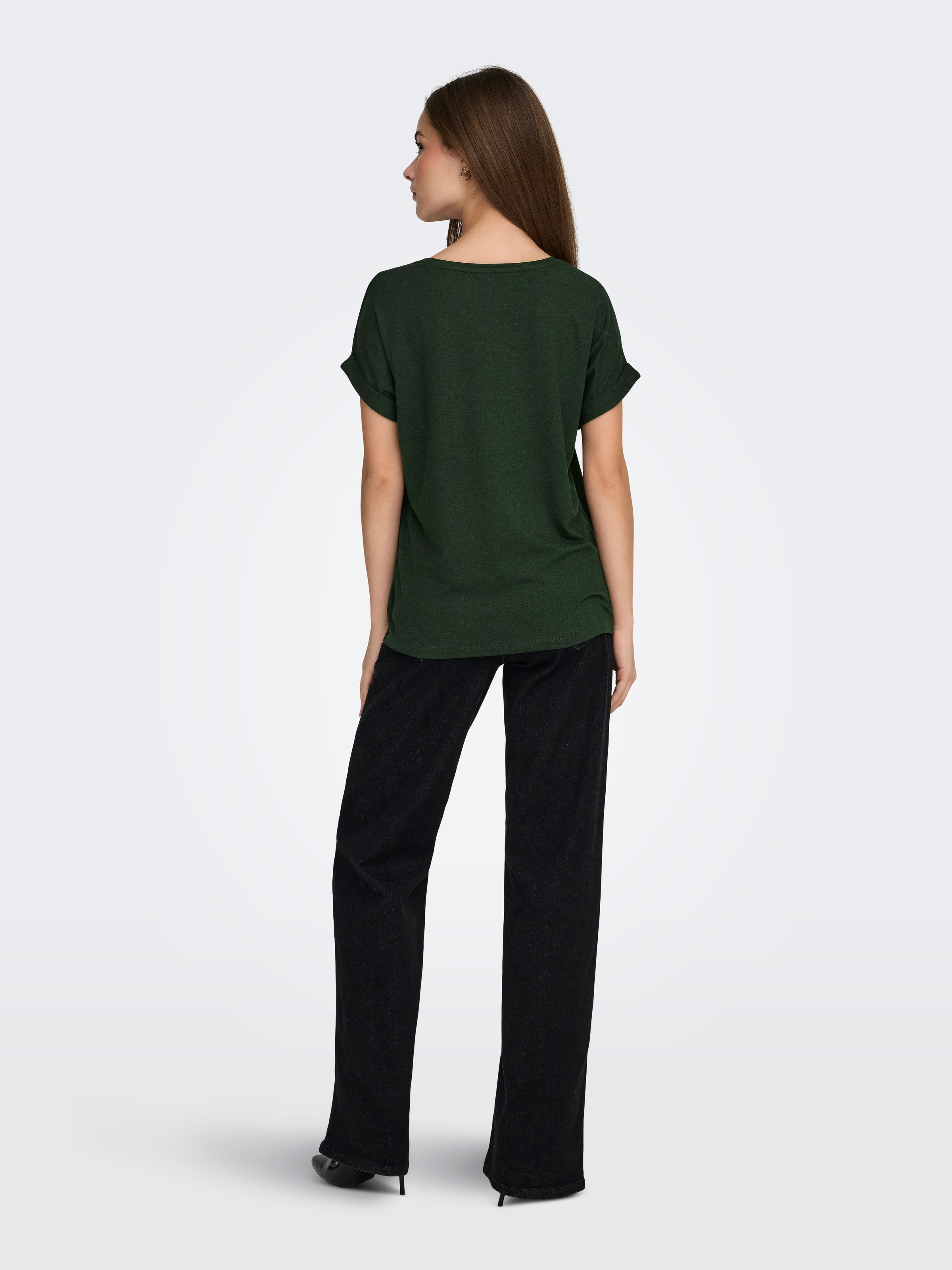 ONLY T-Shirt »ONLMOSTER – T-Shirt mit melierter Optik und elastischem Material« meliert, casual, lässig geschnitten, Viskosemischung, Rundhals