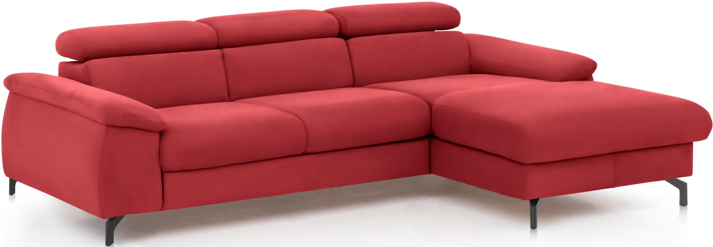 COTTA Polstergarnitur »Komaris L-Form«, (Set), Set bestehend aus: Ecksofa mit Kopfteilverstellung & Hocker