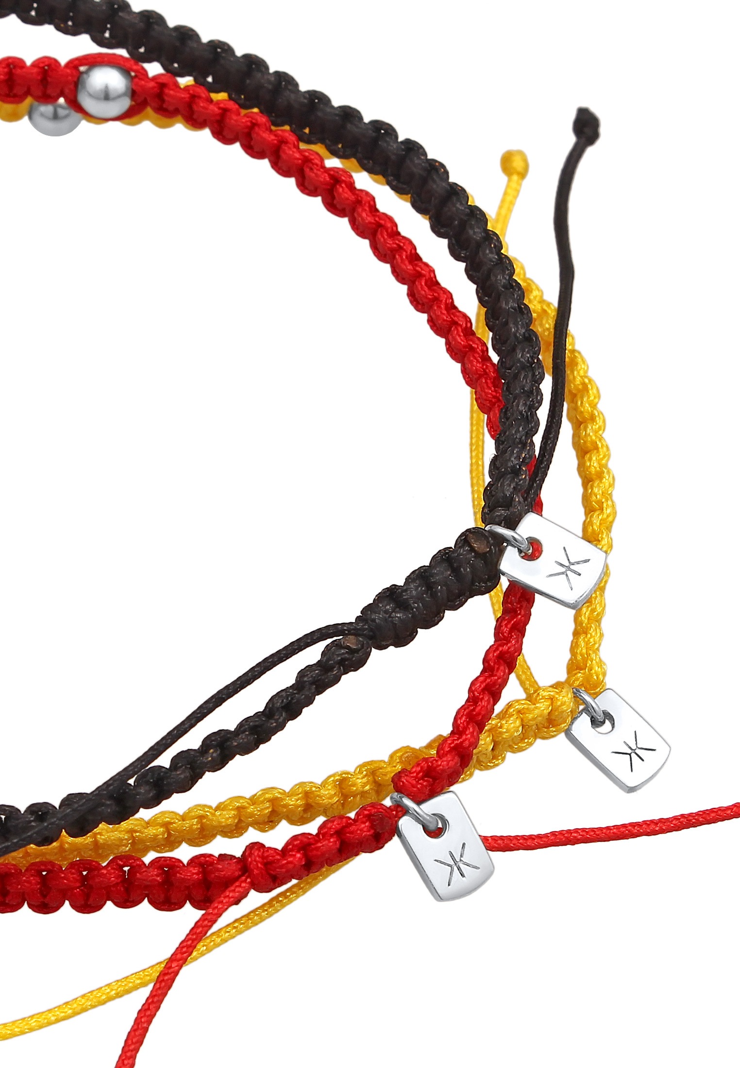Kuzzoi Armketten Set »Armband EM Fußball Fan-Set Flagge 925 Sterling Silber«