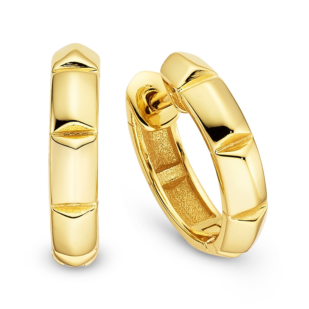 Bruno Banani Paar Creolen »Schmuck Geschenk Klappcreole Silber gelbgoldfarben vergoldet«