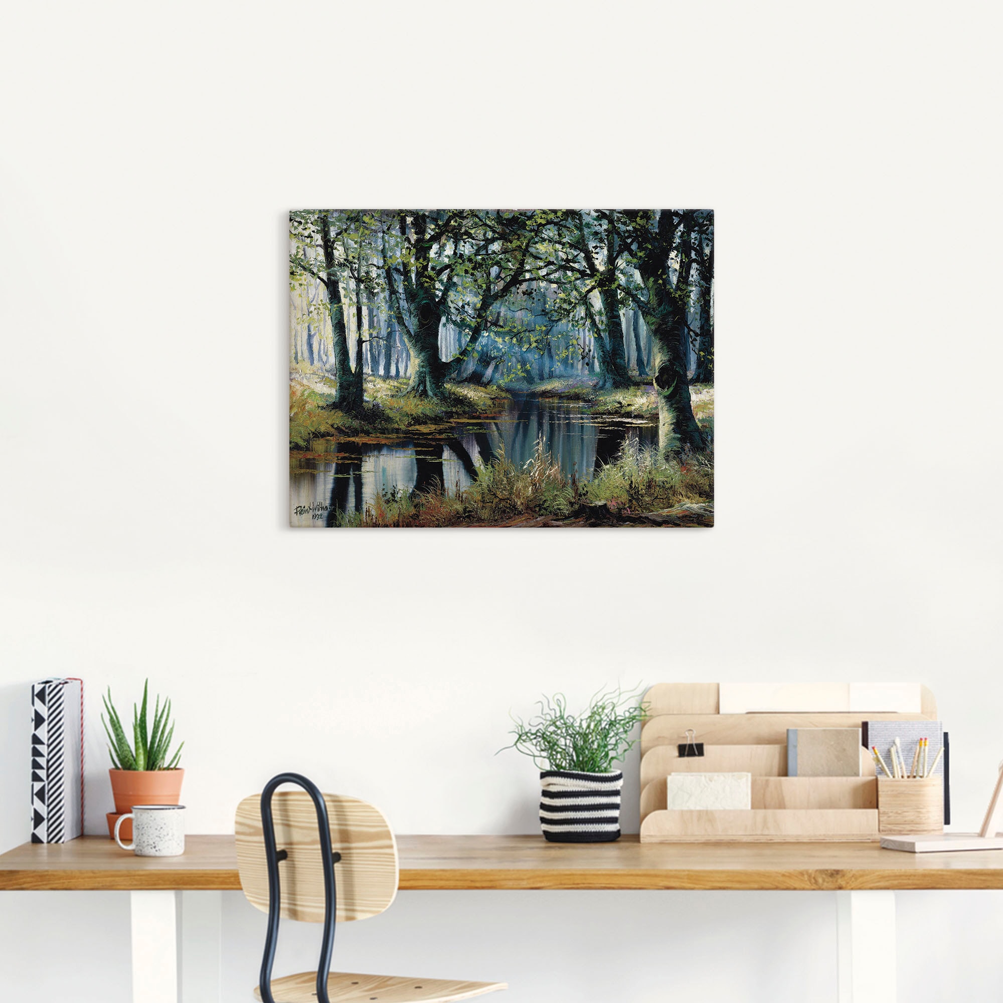 Artland Leinwandbild »Ruhe von den Bäumen«, Wald, (1 St.), auf Keilrahmen gespannt
