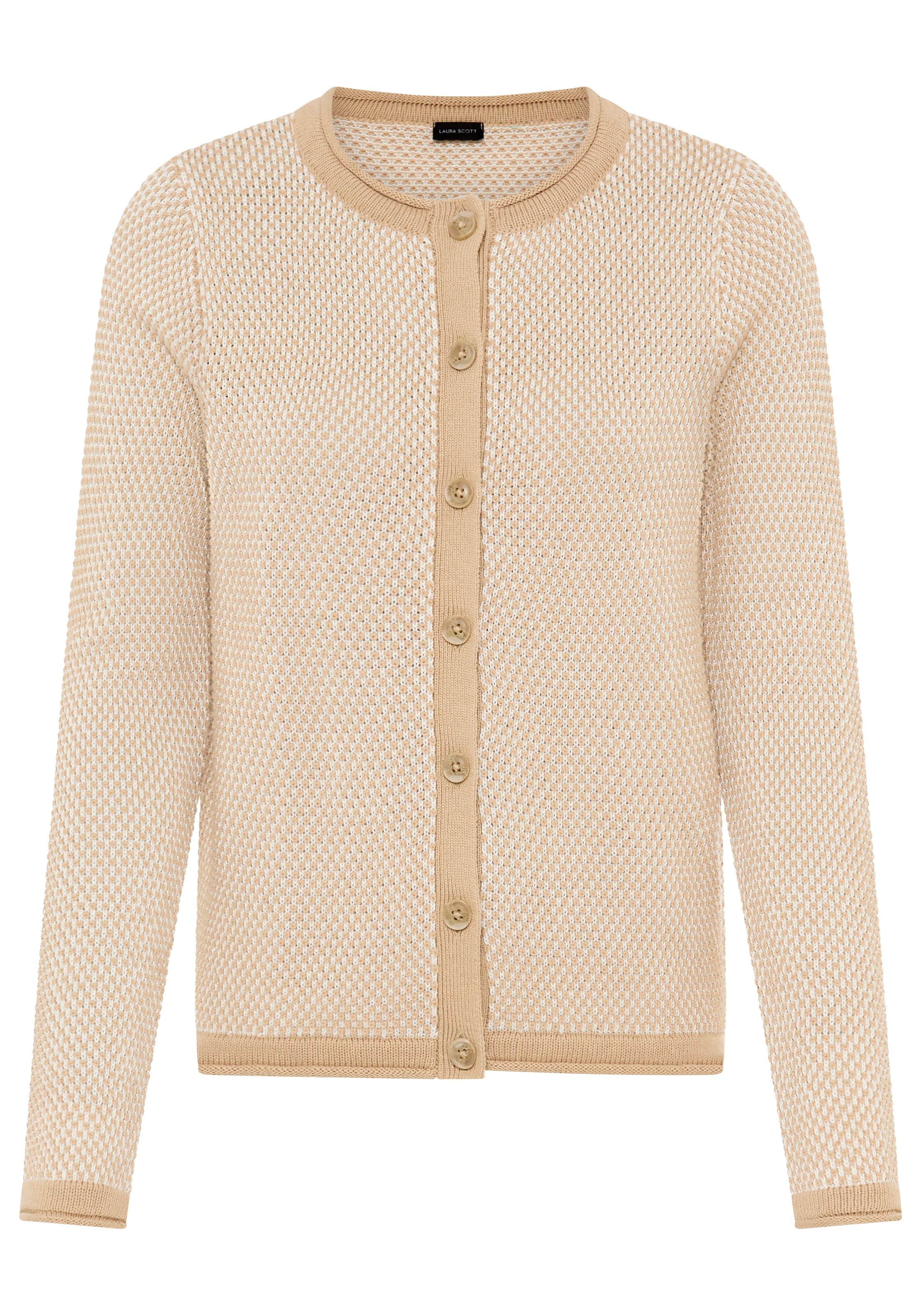Laura Scott Strickjacke leichter Übergangspullover mit moderner Struktur und Knopfleiste