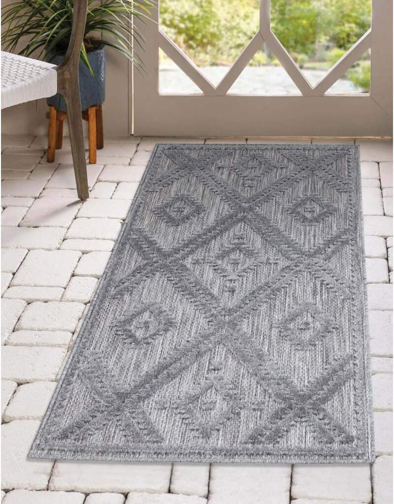 Carpet City Teppich »In-& Outdoorteppich Santorini 454, 3D-Effekt, Raute-Optik«, rechteckig, 5 mm Höhe, Wetterfest & UV-beständig für Terrasse, Balkon, Küche, Flur