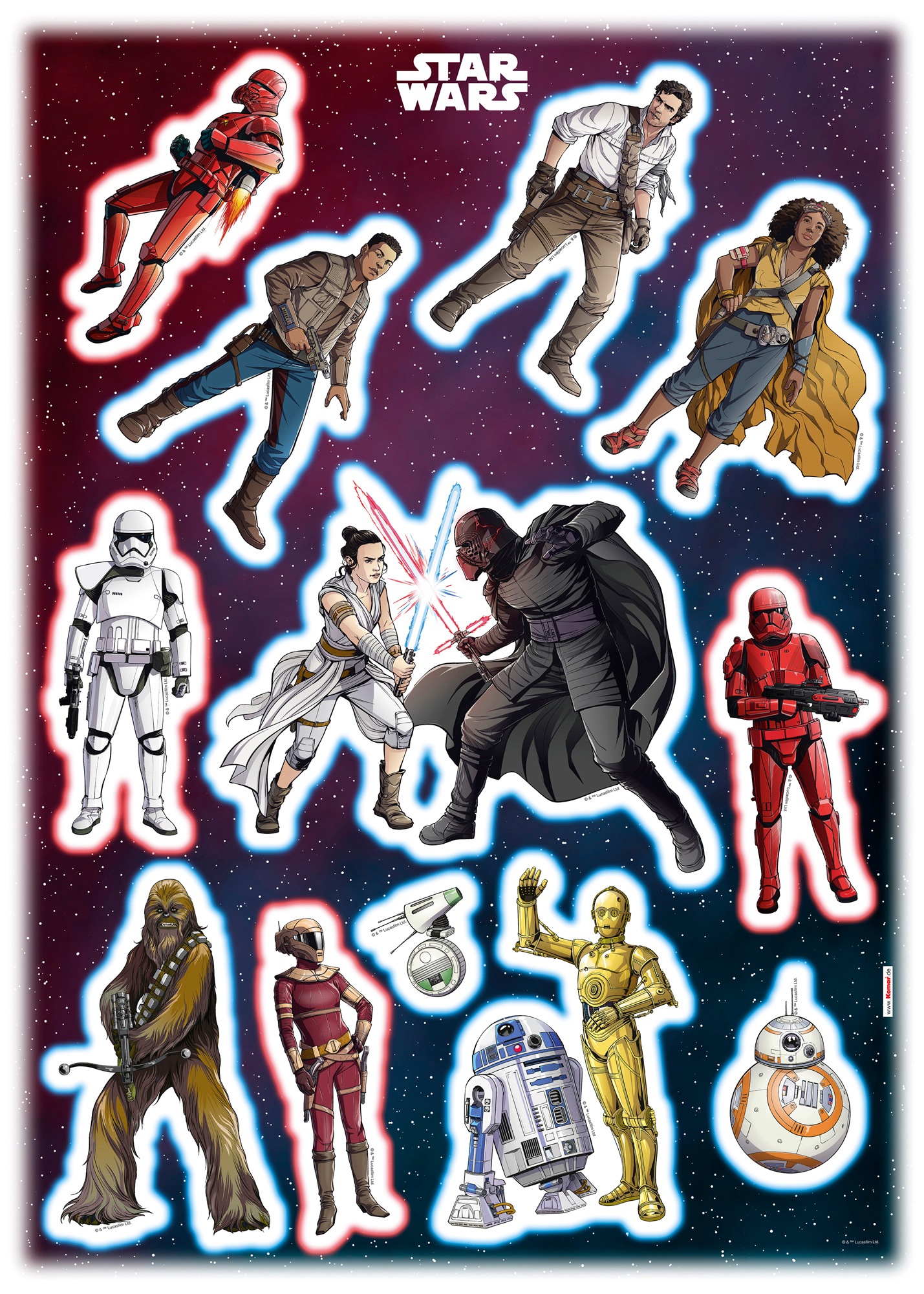 Wandtattoo »Star Wars Heroes Villains«, (12 St.), 50x70 cm (Breite x Höhe),...