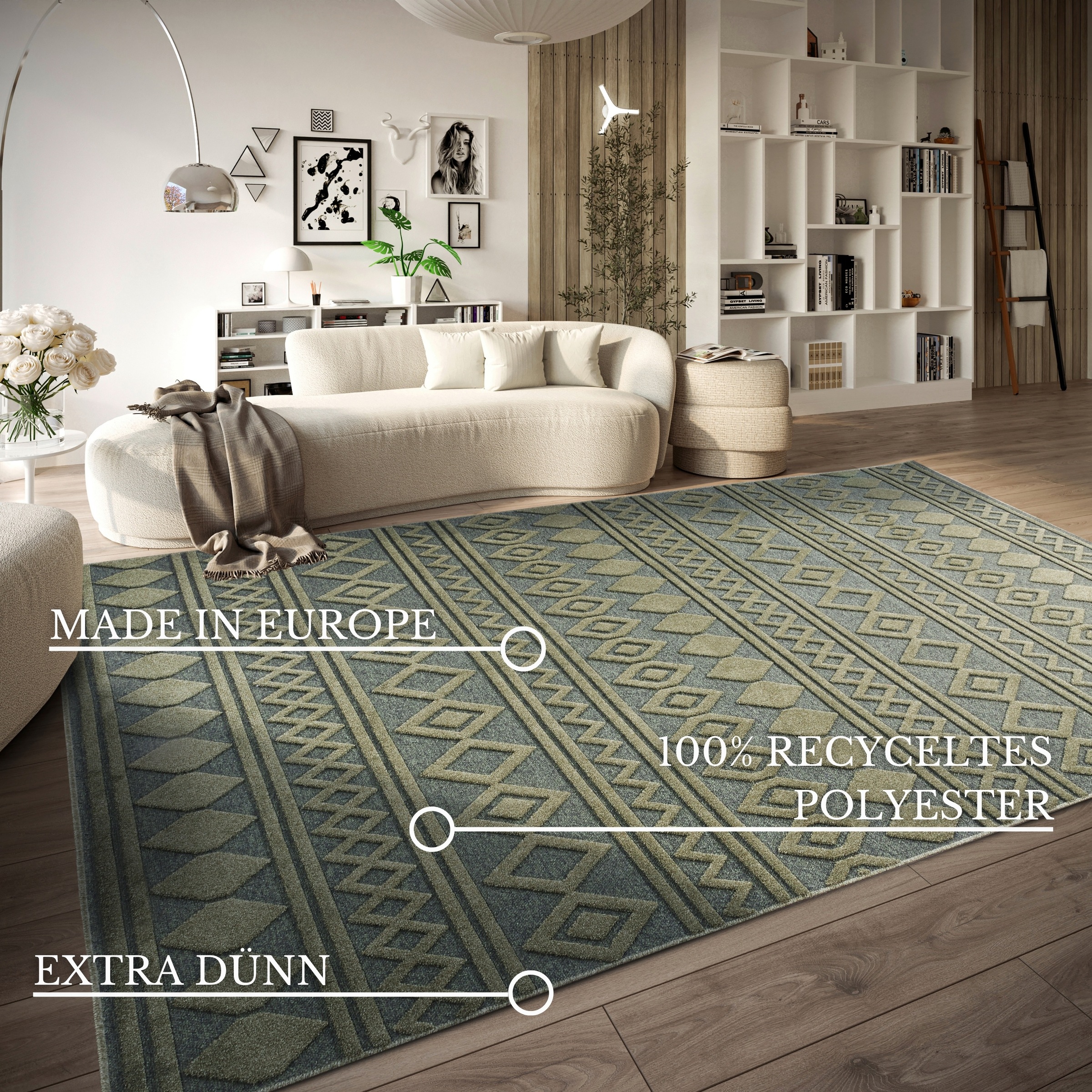 Villeroy & Boch Teppich »Catherine« rechteckig 5,5 mm Höhe Wohnzimmer, Schlafzimmer, Modern, Hoch-Tief Effekt, Flur