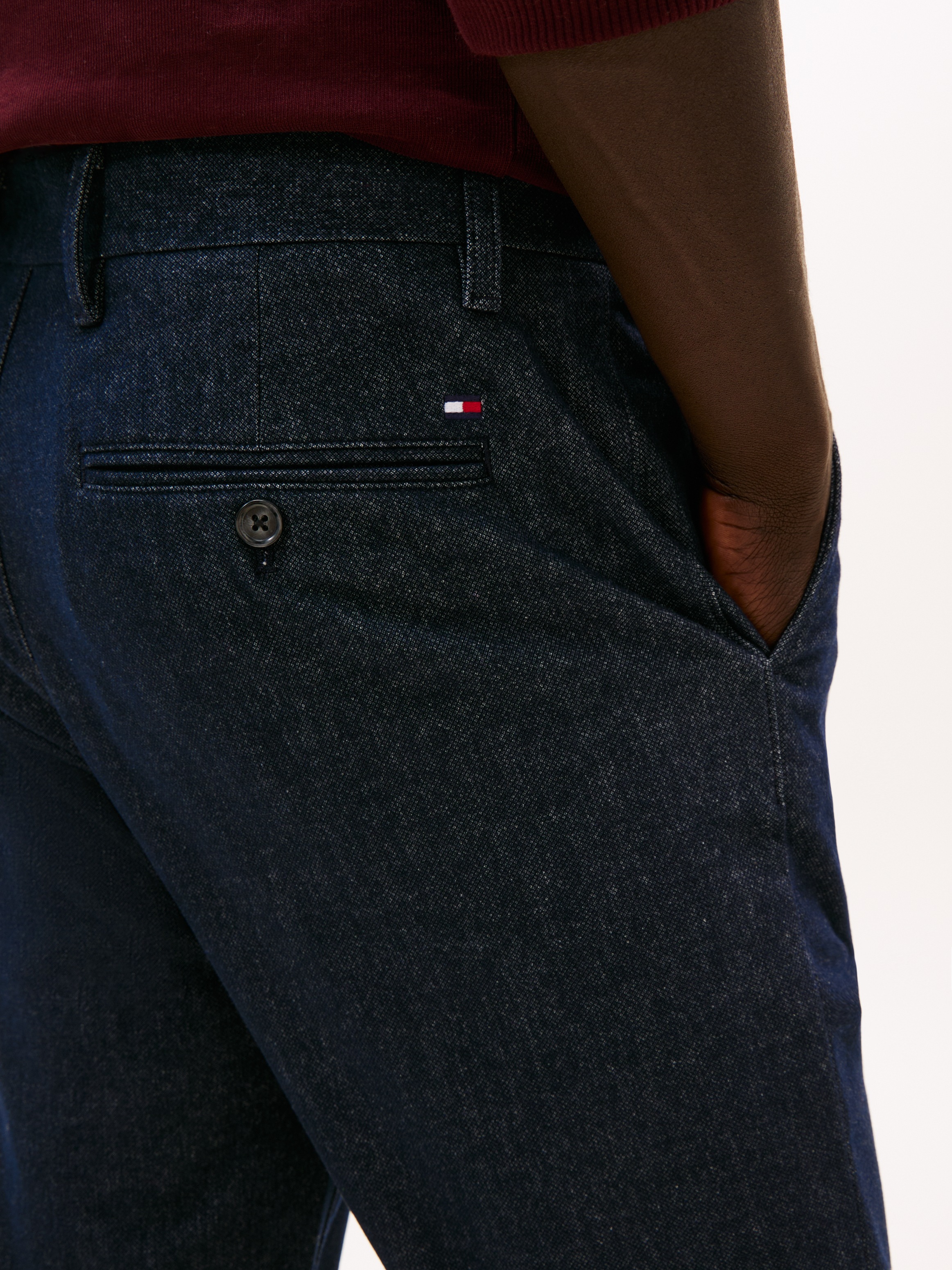 Tommy Hilfiger Chinohose »BLEECKER BRUSHED MARL«, Slim Fit, gebürstete Melangeoptik, Baumwollmischung
