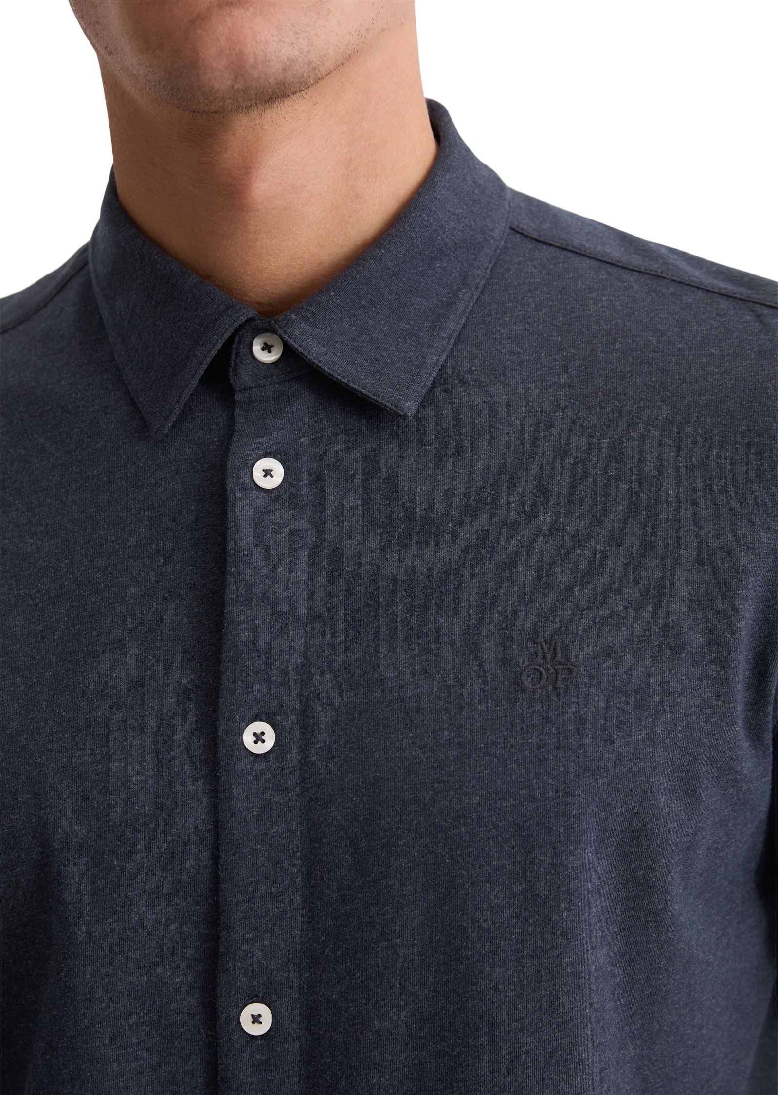 Marc O'Polo Langarmhemd »regular fit aus reiner Bio-Baumwolle« Jerseyhemd