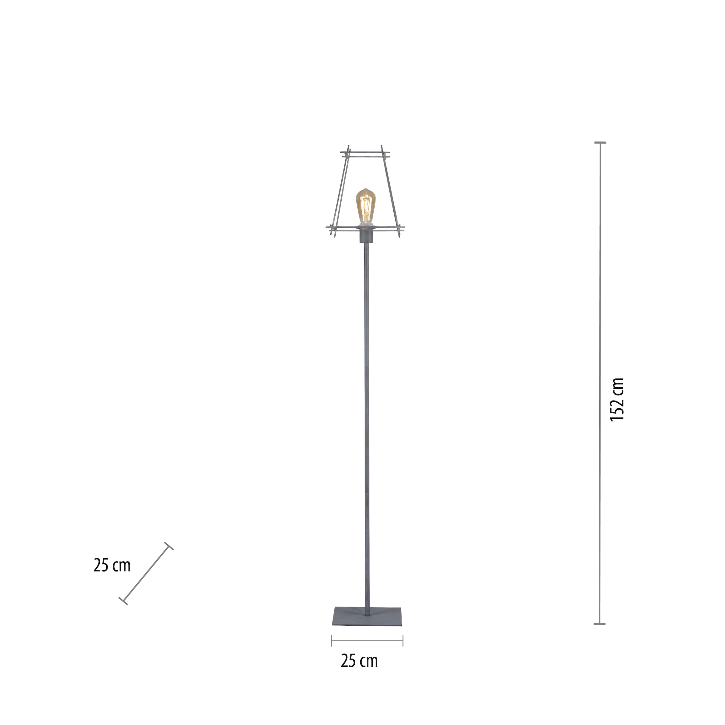 JUST LIGHT Stehlampe »PELETTON«, 1 flammig, Leuchtmittel E27 | ohne Leuchtmittel, ExklusiveE27, Schalter, Fußschalter