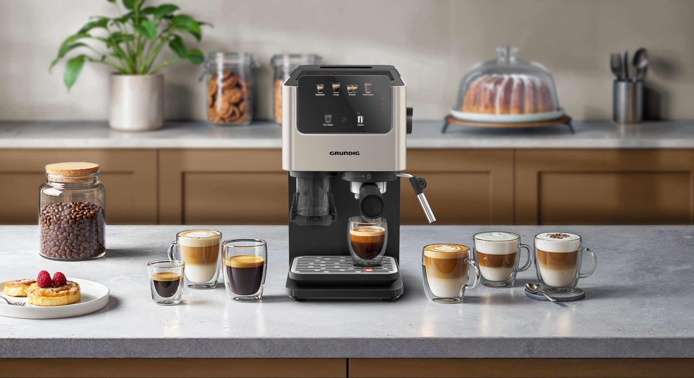 Grundig Siebträgermaschine »KSM 7530« mit Edelstahlmahlwerk