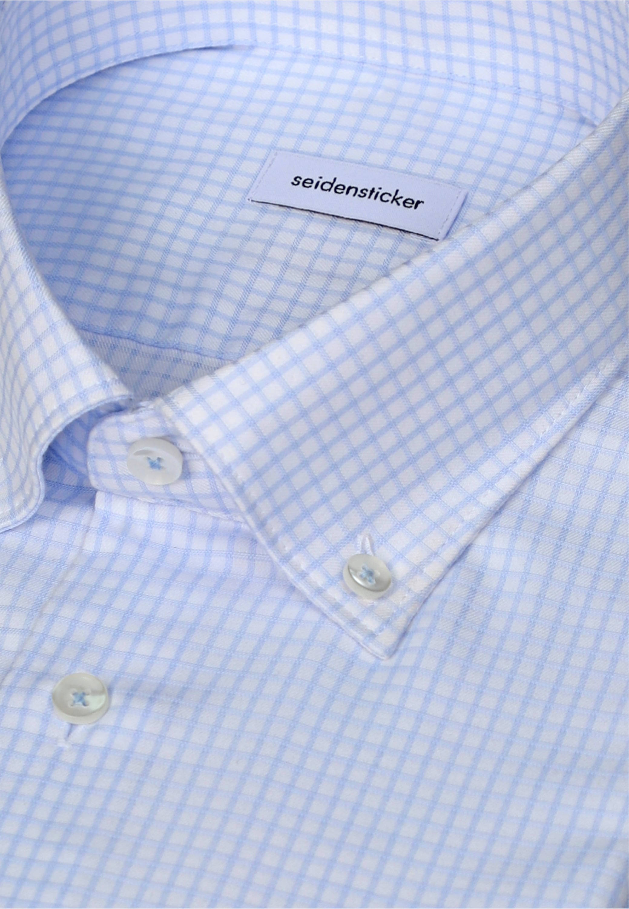 seidensticker Businesshemd »Schwarze Rose« Shaped 1/1 Button-Down-Kragen Karo