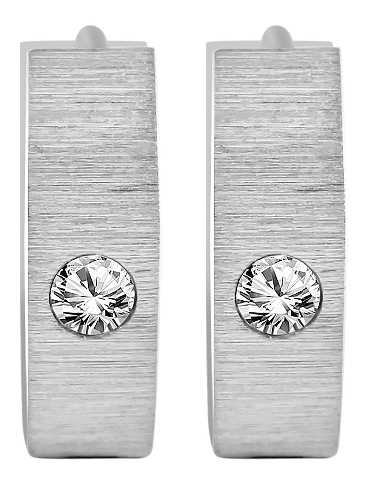 Adelia´s Paar Creolen »Damen Ohrringe ¿ Creole aus Edelstahl mit Strass Steinchen«