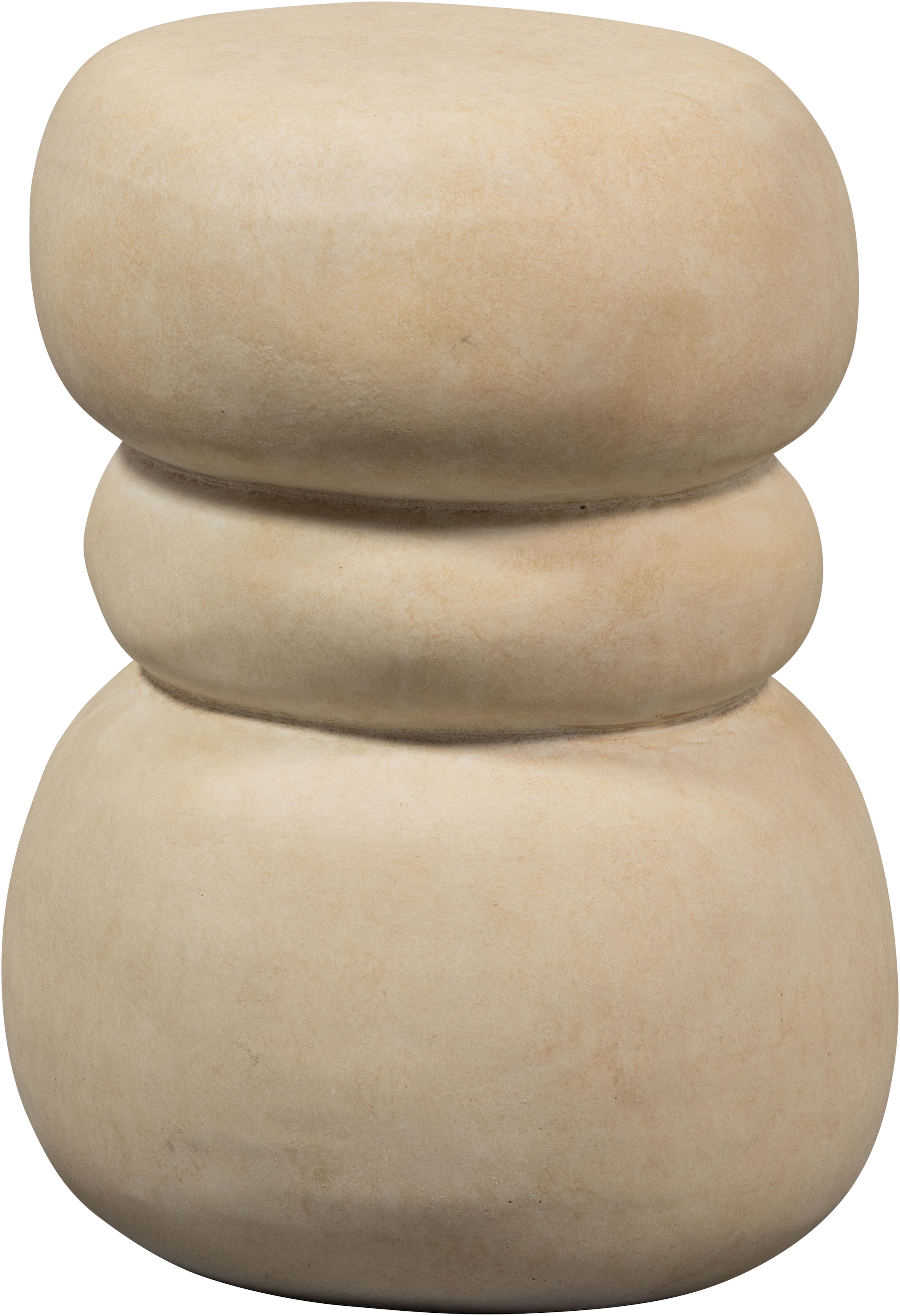 WOOOD Beistelltisch »Yvo aus Fiberclay in Betonoptik, organisch gestapelt 37x35x47 cm« Tragkraft 20 kg, Materialstärke 1 cm, Sitzfläche Ø 33 cm