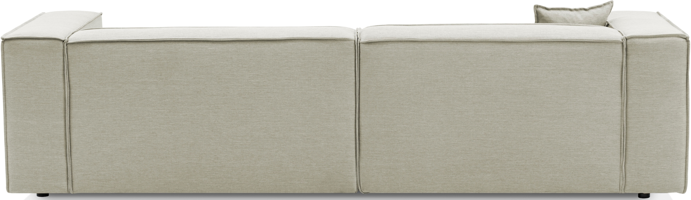 LeGer Home by Lena Gercke Ecksofa »PIARA mit Kedernaht in Cord oder Leinenoptik, moderne Couch in L-Form«, wahlweise Ottomane rechts/links, schwarze Füße, bequemer Sitzkomfort