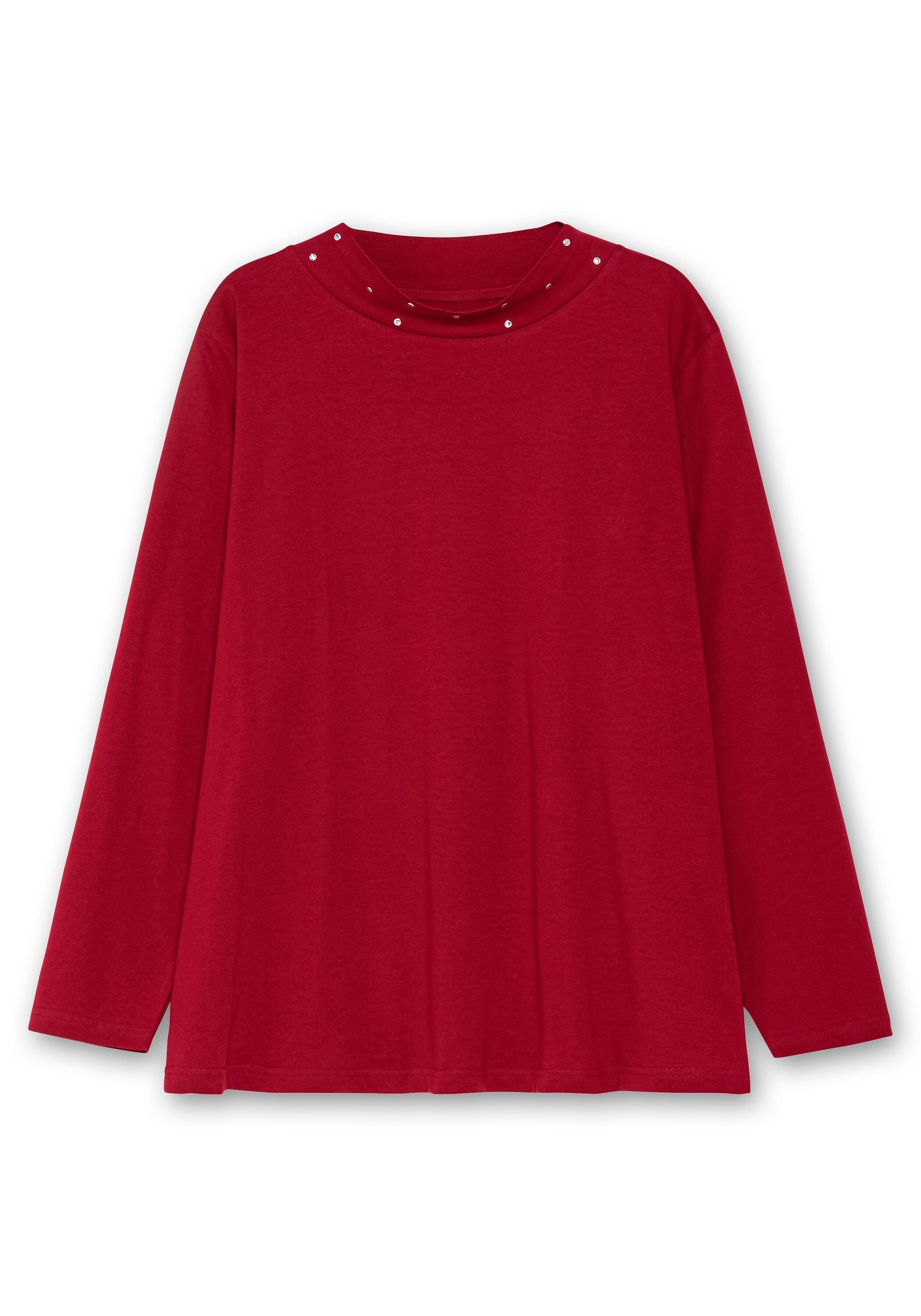 Sheego Langarmshirt »Langarmshirt mit Stehkragen und Glitzerdetails«, mit Stehkragen und Glitzerdetails