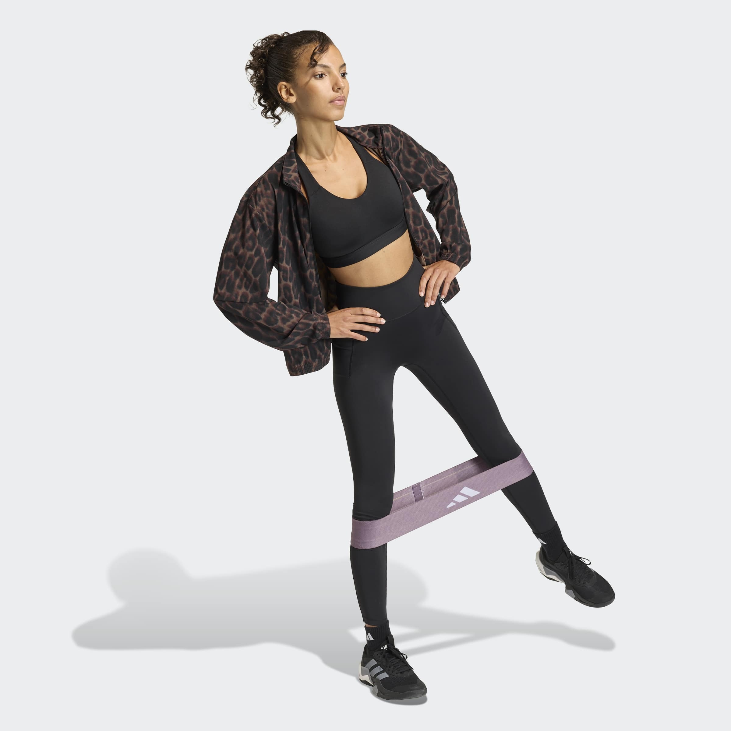 adidas Performance Rollkragenpullover »WORKOUT ESSENTIALS LEOPARD, GEWEBTES MATERIAL«