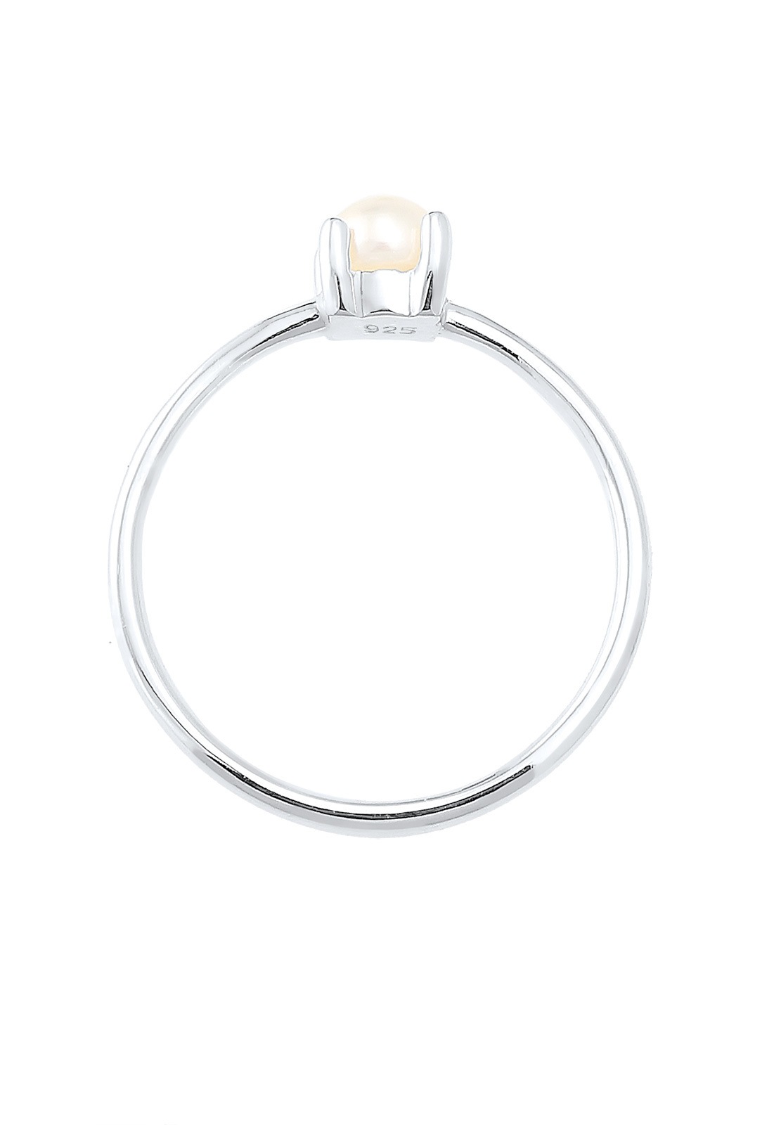 Elli Perlenring »Ring Süßwasserperle Weiß Rund 925 Sterling Silber«