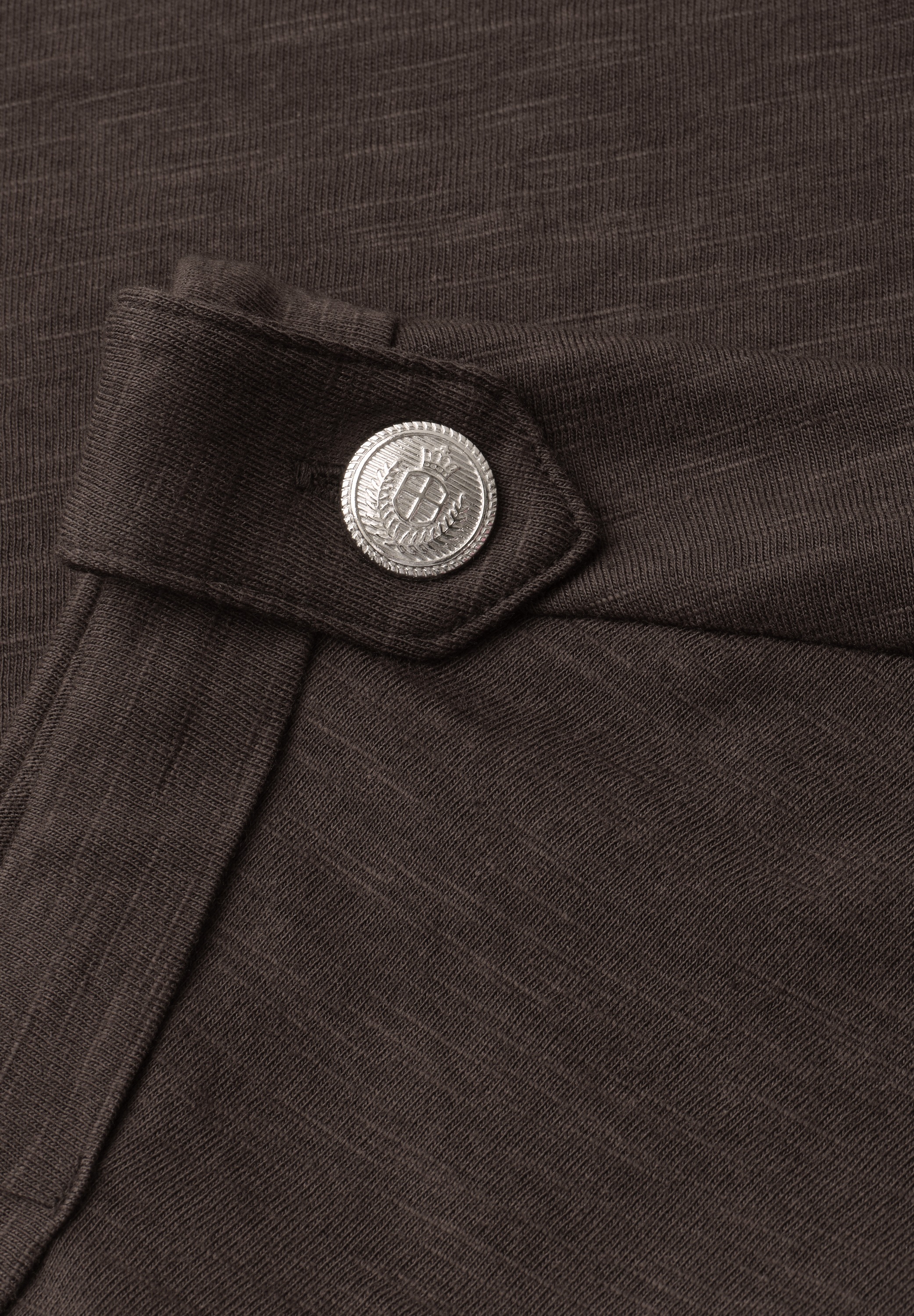 STREET ONE Shirttop Sommershirt mit Rundhals und Knopfdetails