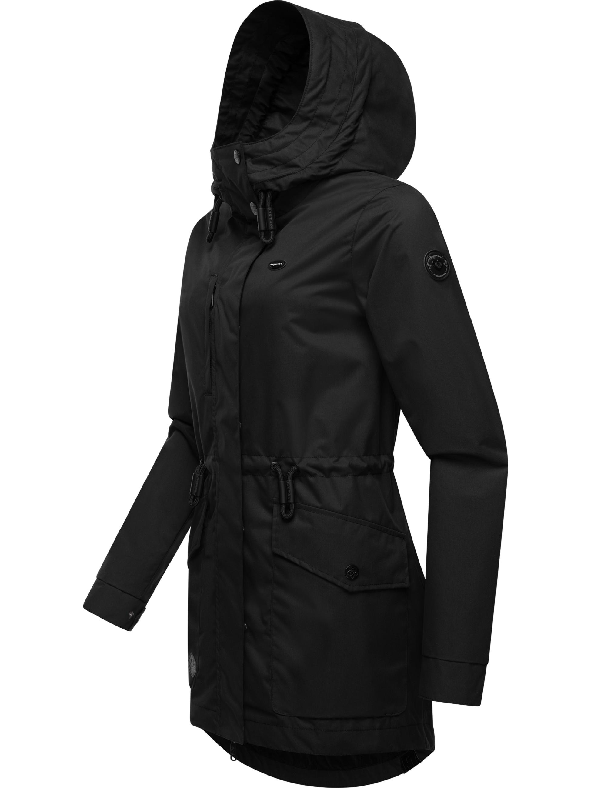 Ragwear Parka »Outdoorjacke Alysa«, mit Kapuze, stylische Damen Übergangsjacke mit Taillenzugband