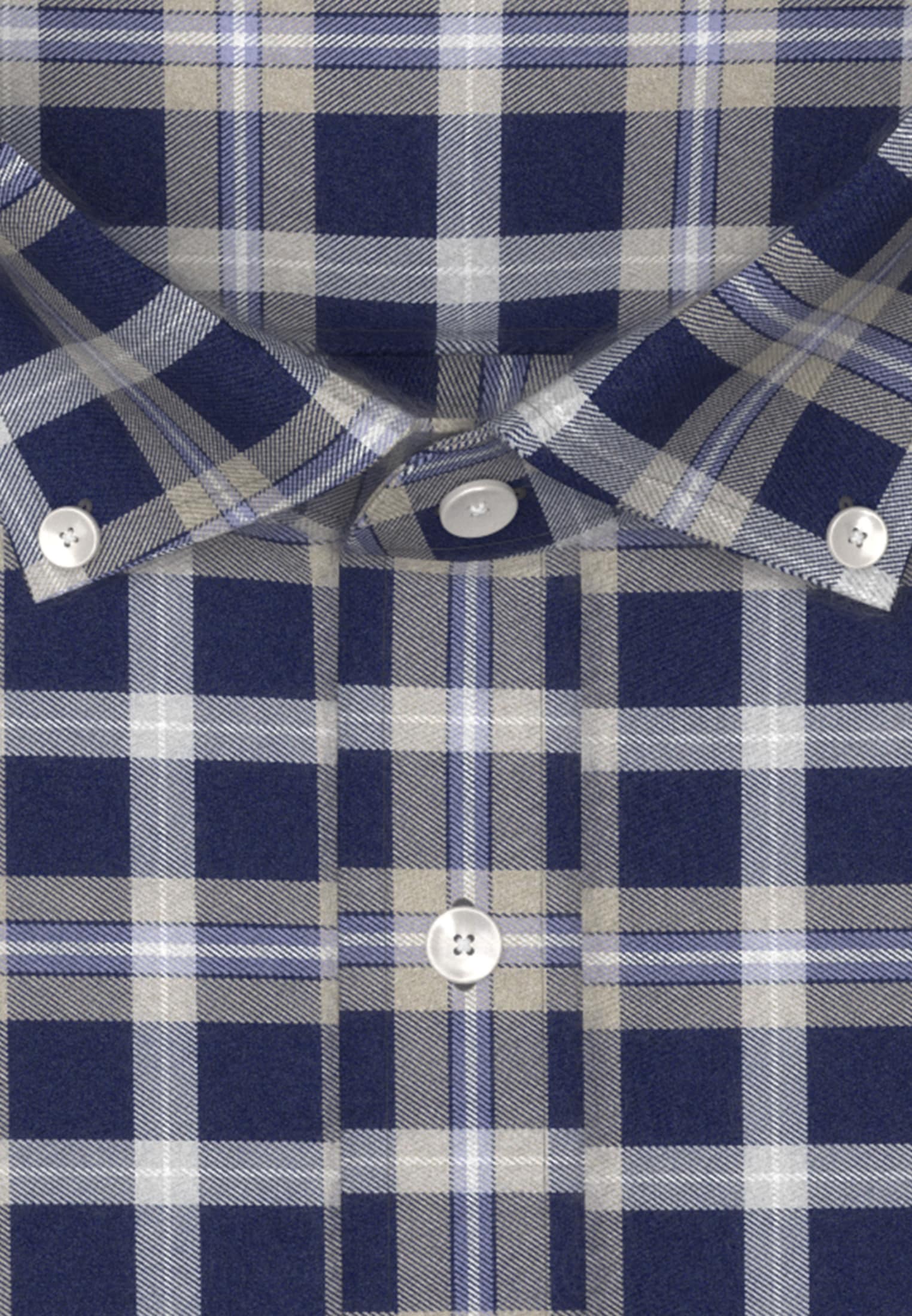 seidensticker Flanellhemd »Shaped«, Shaped Langarm Button-Down-Kragen Karo