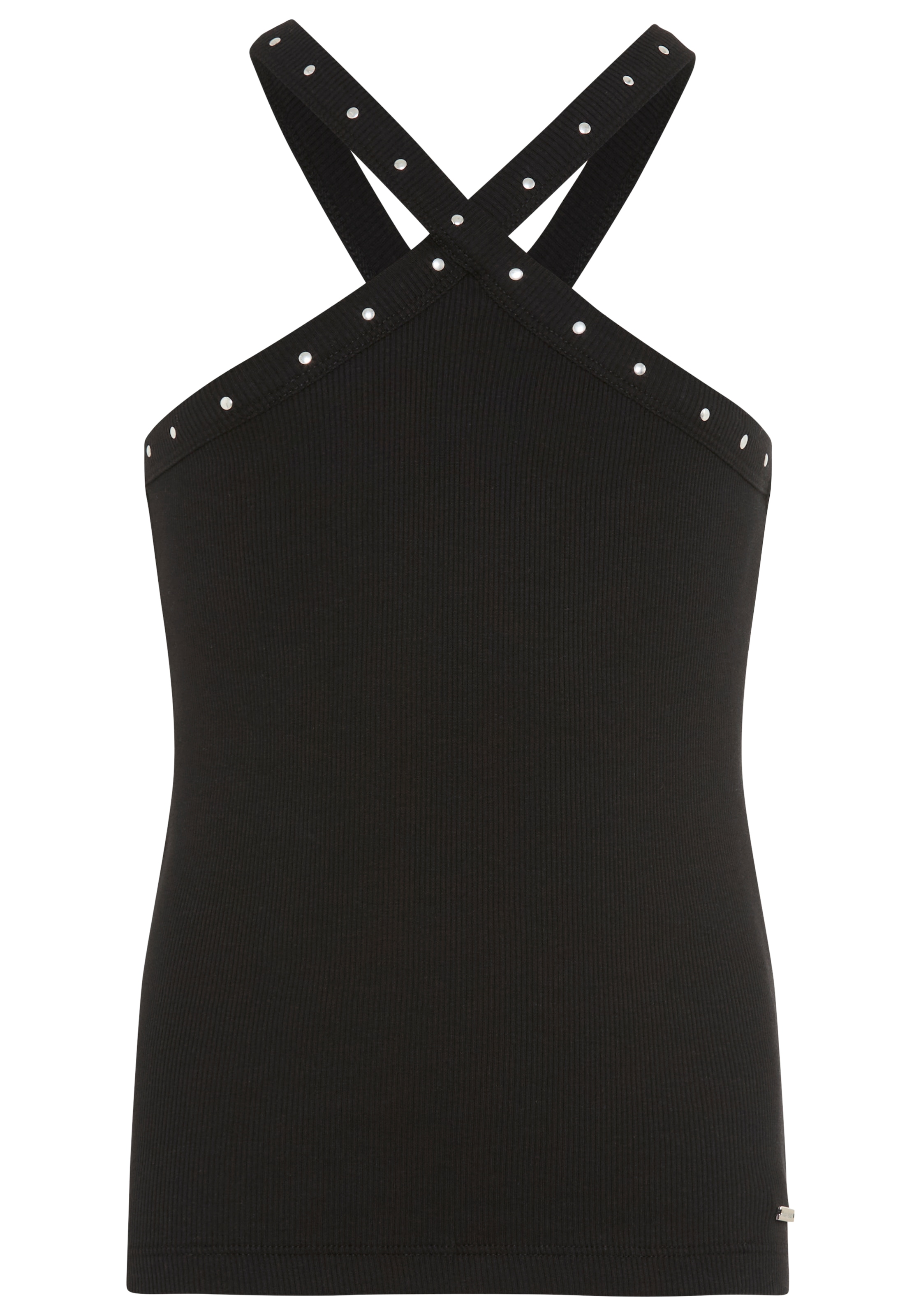 Bruno Banani T-Shirt »Trendiges Top mit Nieten für Mädchen« ärmellos, asymmetrischer Ausschnitt, für Mädchen, aus Baumwolle