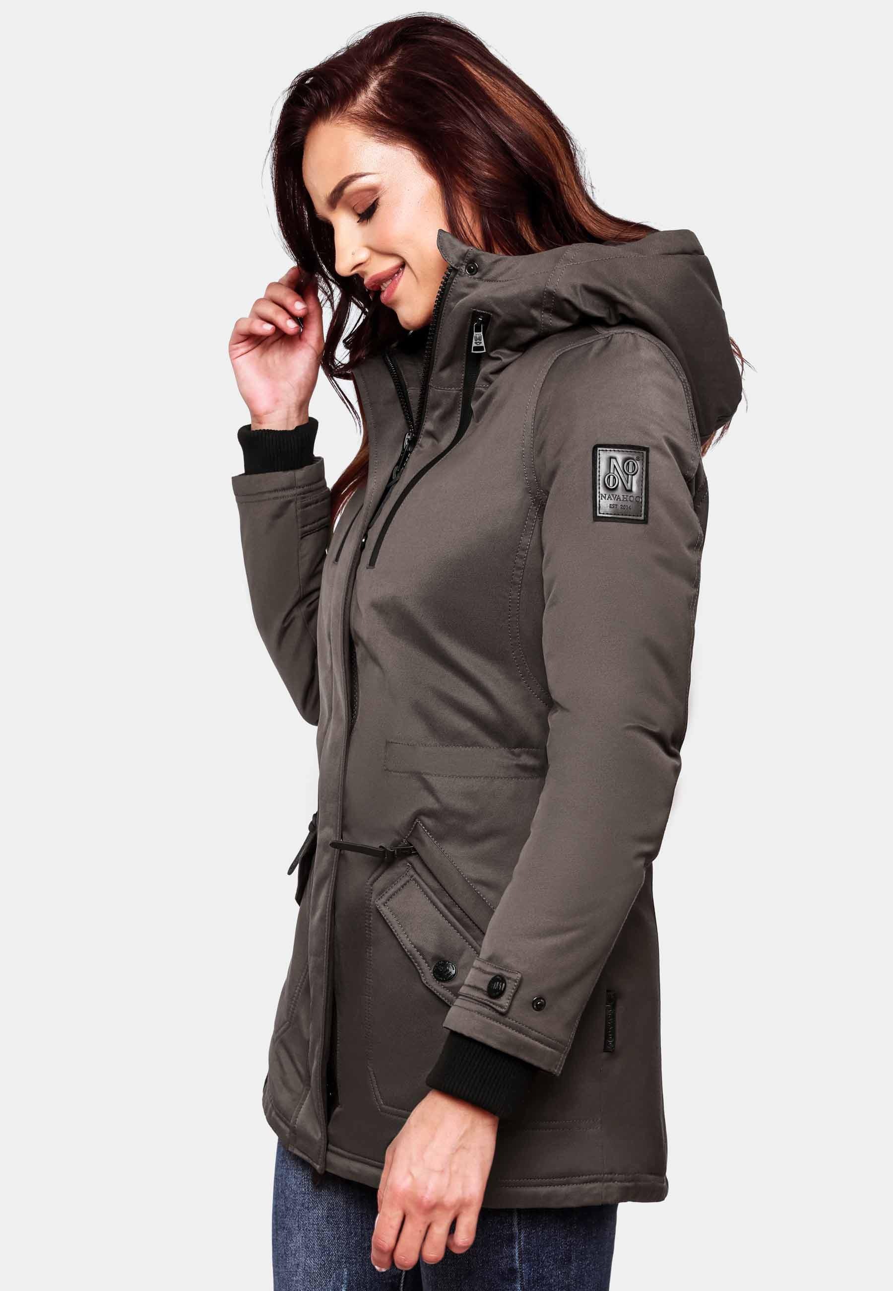 Navahoo Wintermantel »Wintermantel Avrille II«, sportlicher Damen Winter Kurzmantel mit großer Kapuze